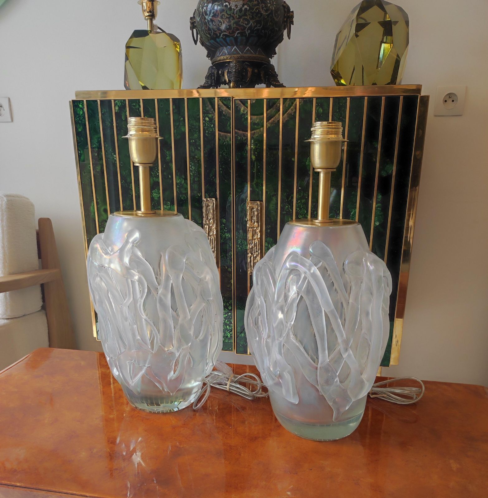 photo buy Pair Of Murano Glass Table Lamps