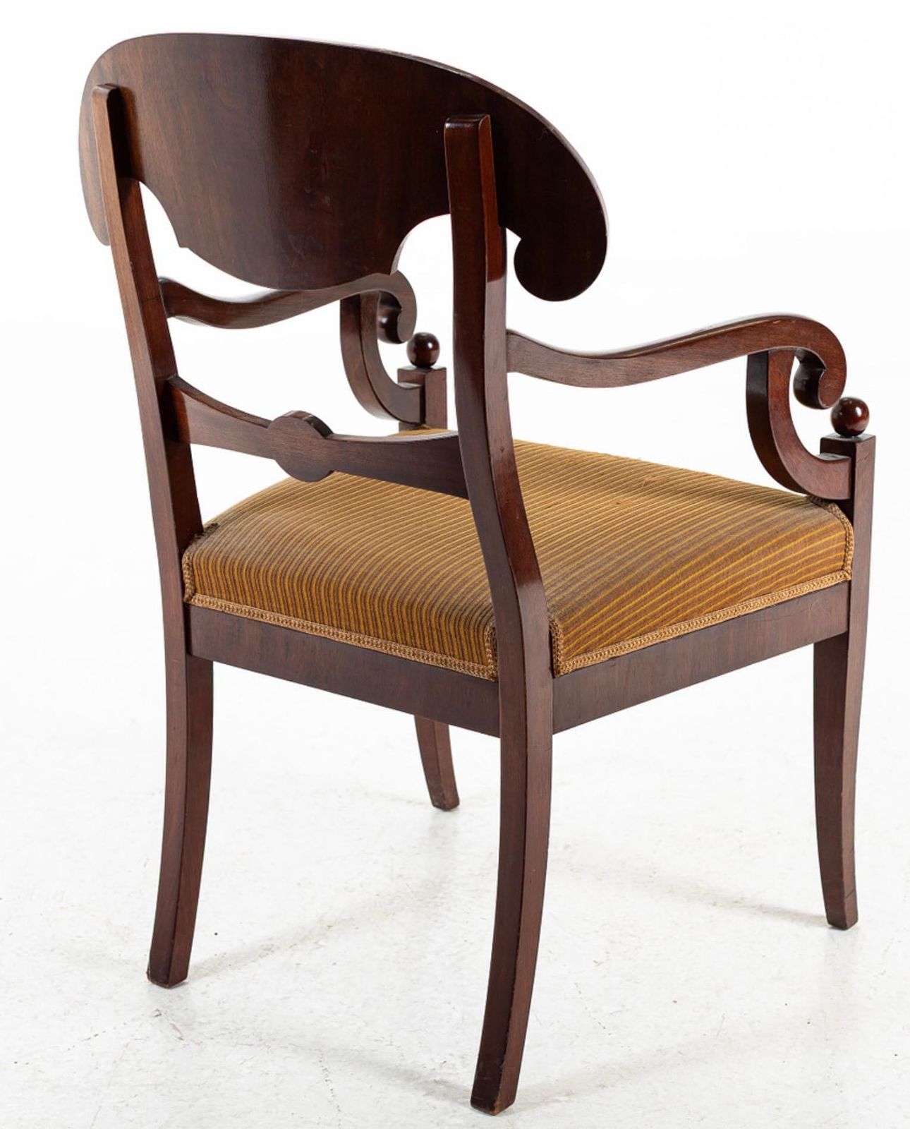 Biedermeier Carver Chairs Swedish Late 1800s Antique Dark Golden Birch 1800s photo furniture