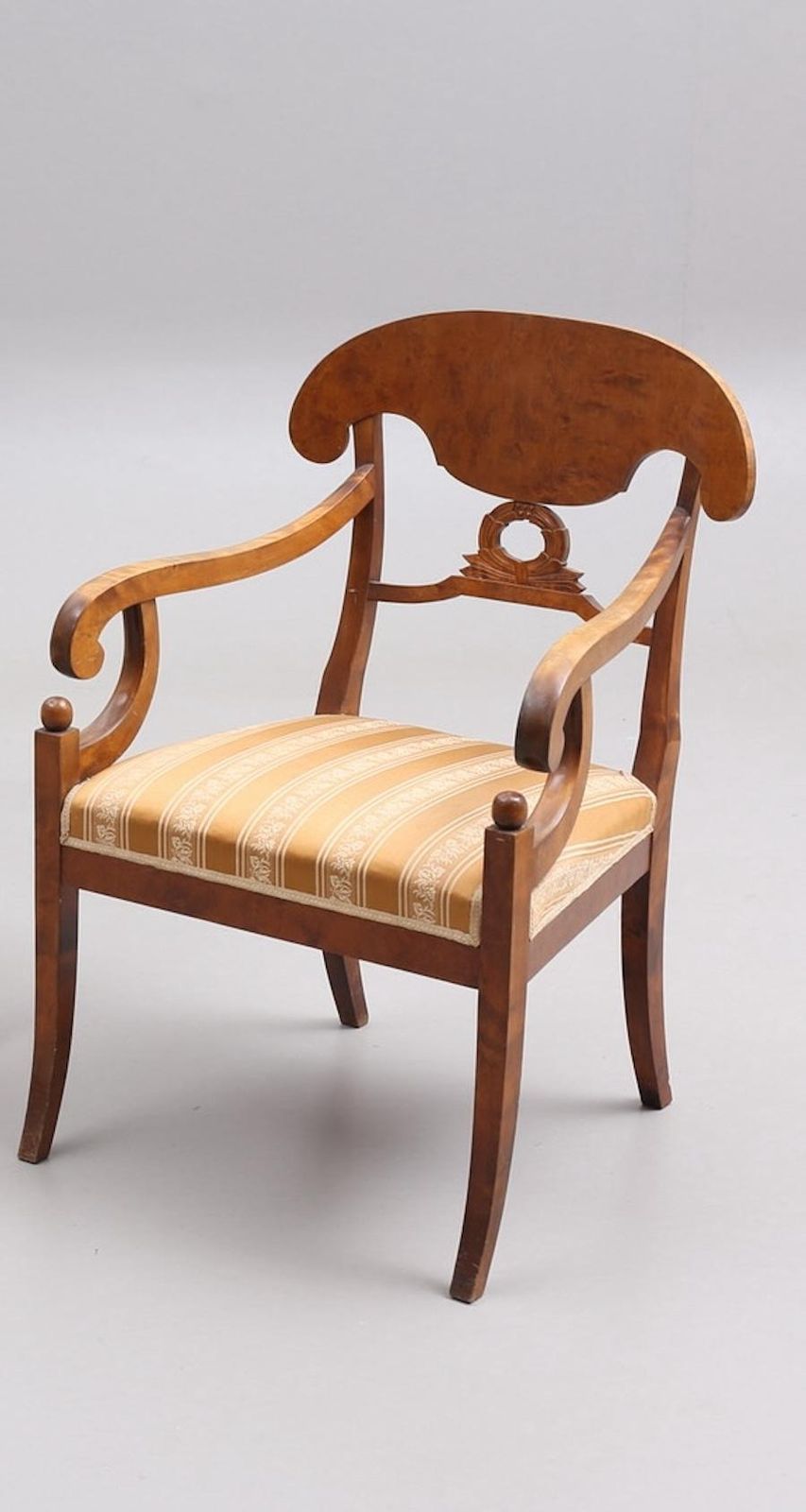 Biedermeier Carver Chairs Swedish Late 1800s Antique Wreath Golden Birch 1800s photo Furniture