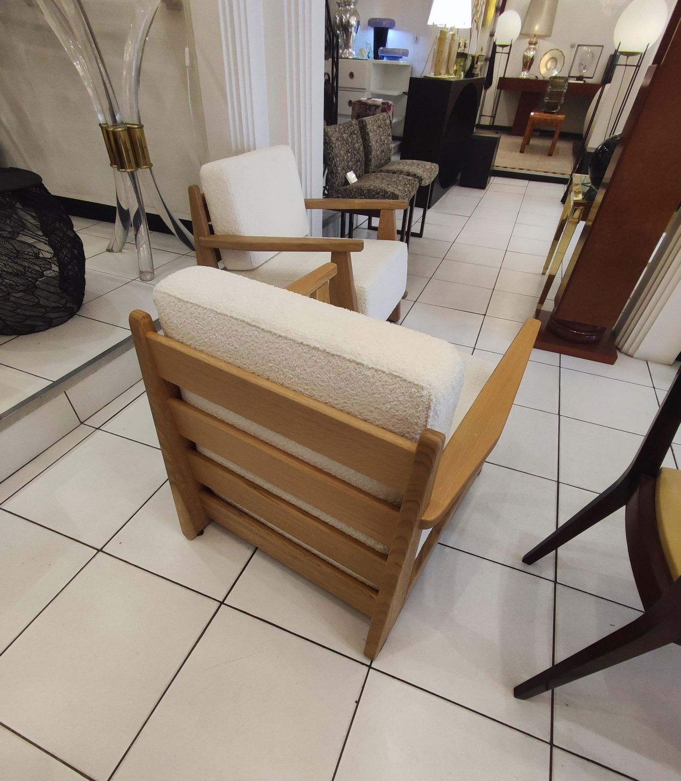 4779.0 Pair Of Massive Oak Wood Armchairs, Attb Maison Regain photo