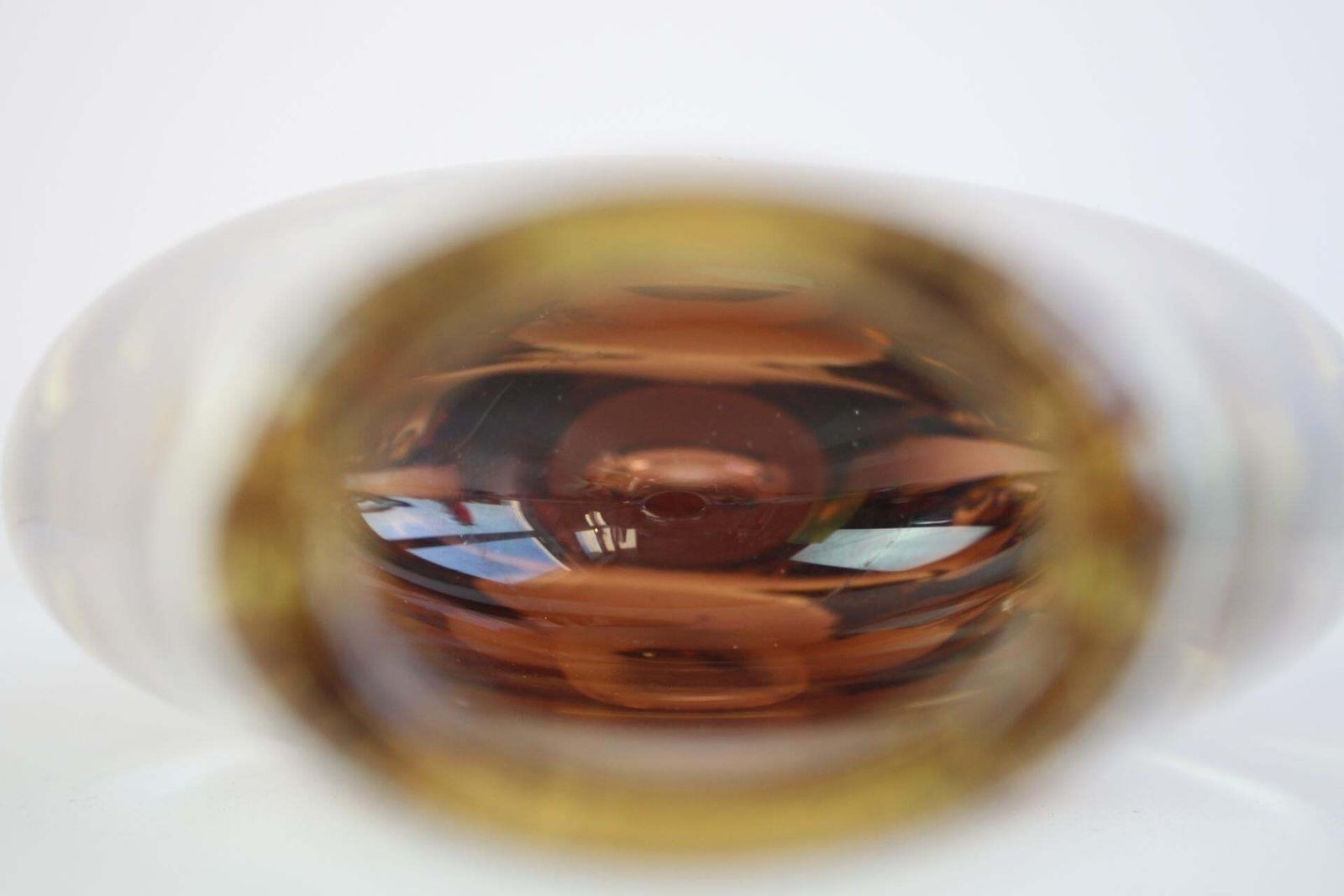 Mid Century Bohemian Amber Art Glass Vase By Zbs photo 305.0