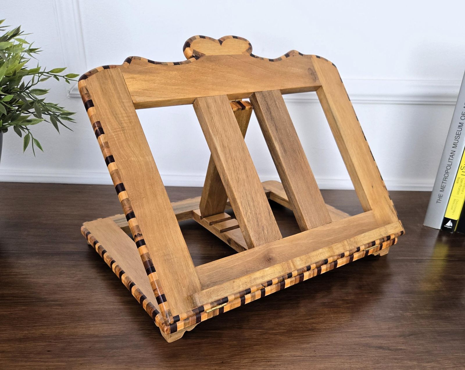 Italian Carved Decorated Adjustable Book Stand Rest photo vintage