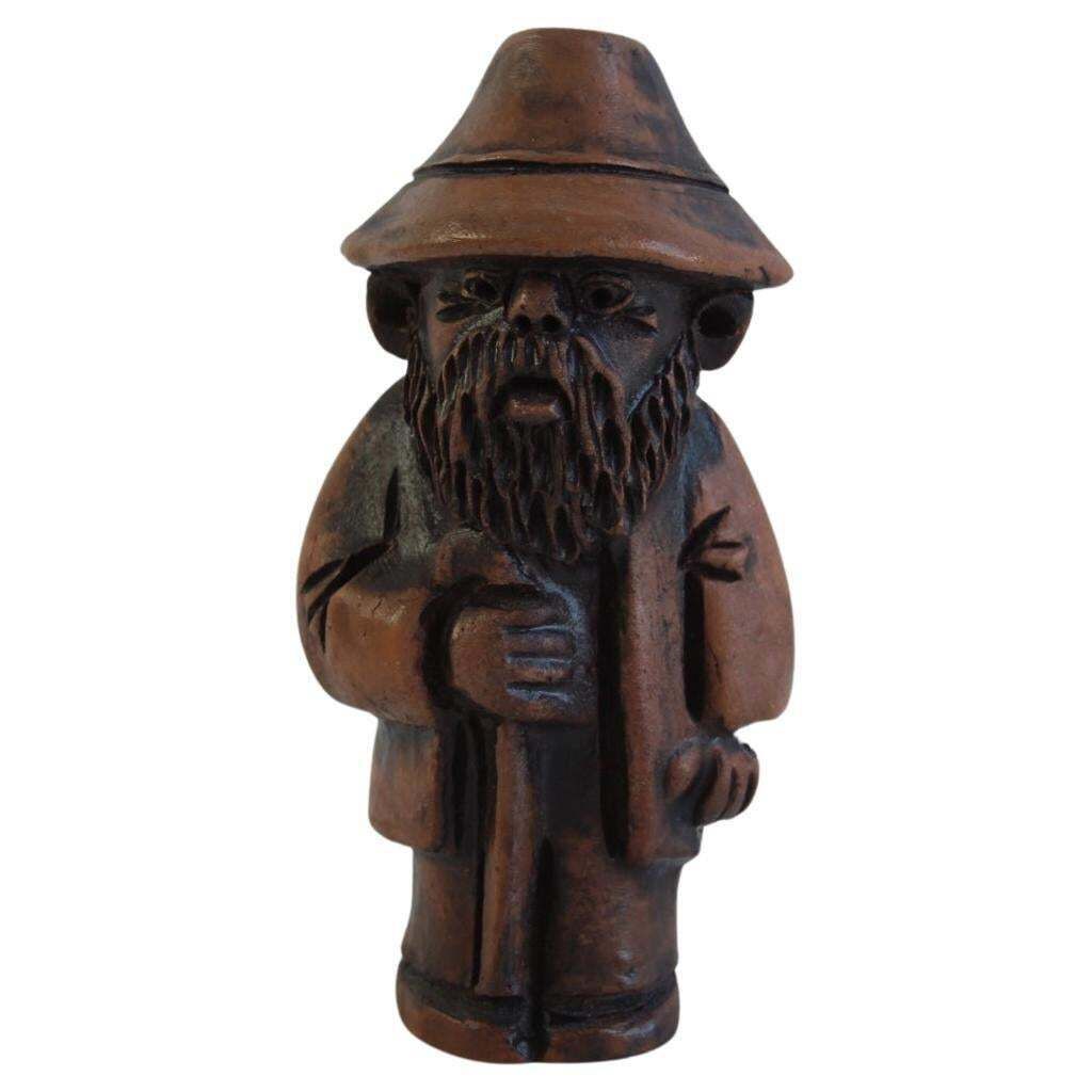 Signed Wooden Folk Art Figurine By S. Wodynski, Central Europe, Ca. 1970s