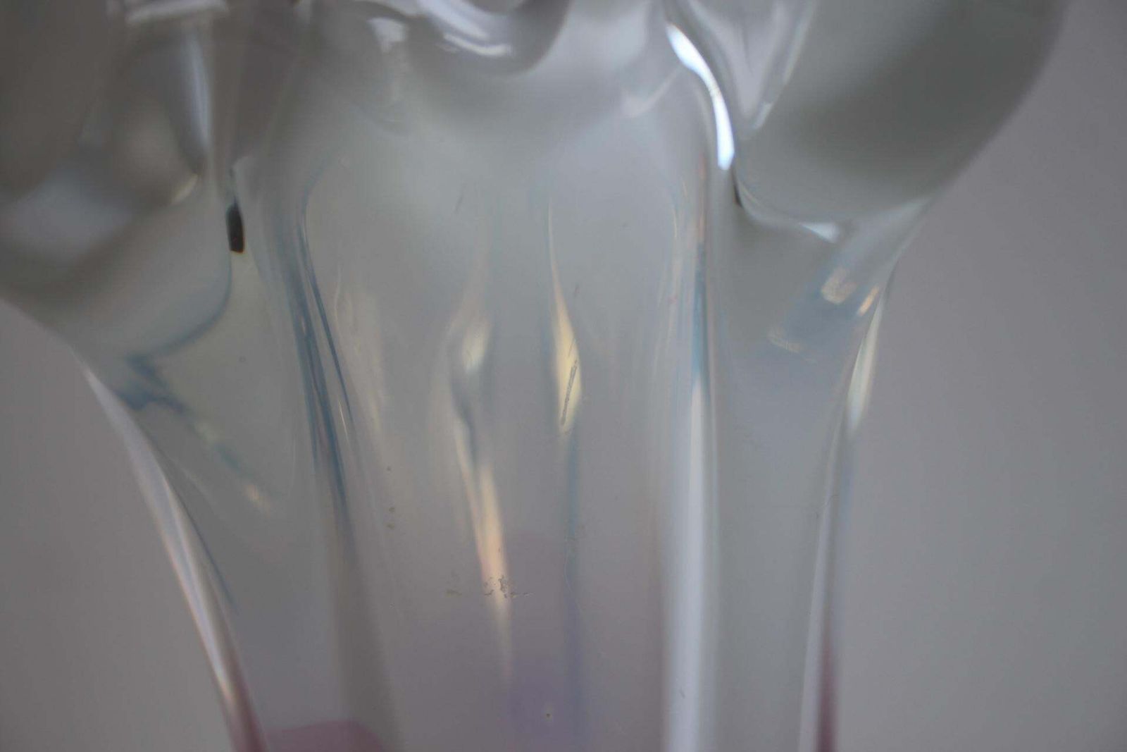 Stunning Mid Century Czech Art Glass Vase By Hospodka Red, Pink, And Lime Green photo vintage