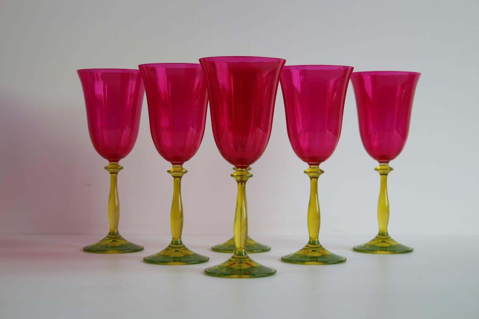 Vintage Crystalex Wine Glasses Set Of 6 – Bohemian Glass, Czech Republic, 1990s photo furniture