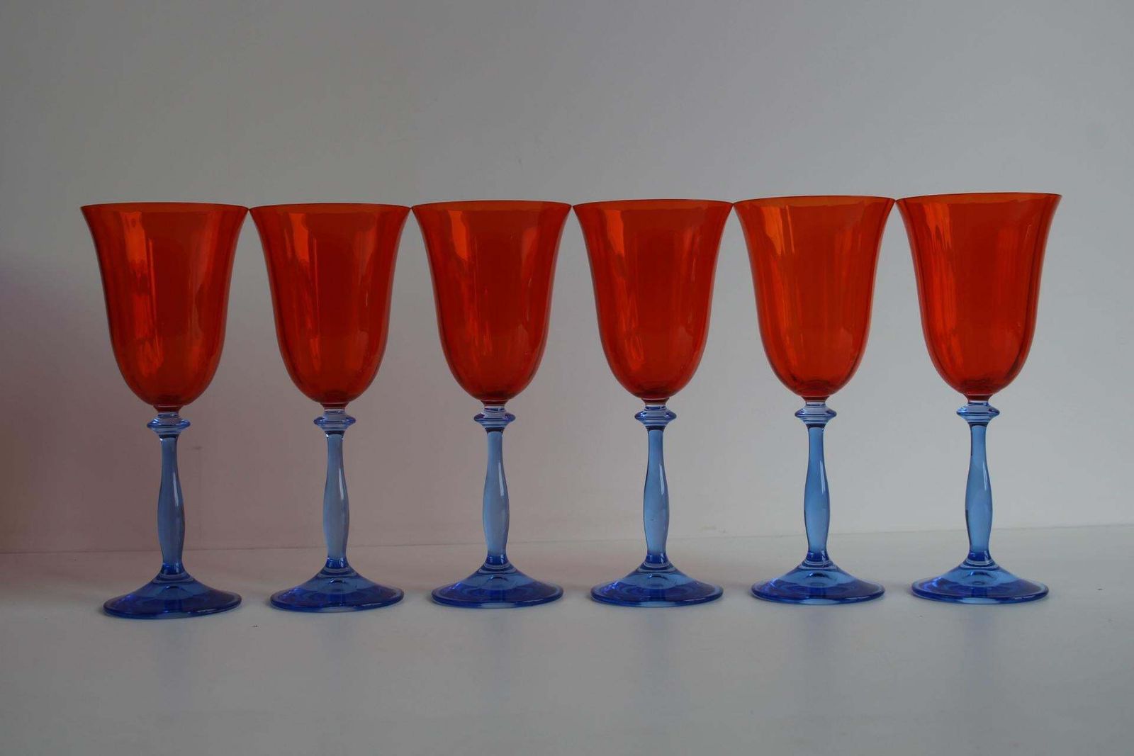 Vintage Crystalex Wine Glasses Set Of 6 – Bohemian Glass, Czech Republic, 1990's photo for sale