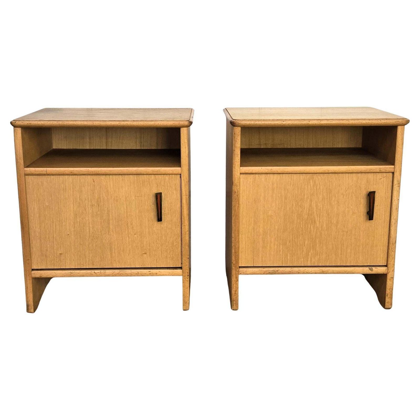 Pair Of Mid Century Modern Italian Wood Night Stands Bed Side Tables
