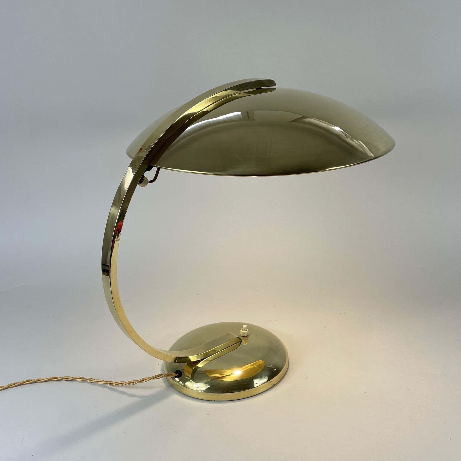 Art Deco Bauhaus Brass Table Lamp Gleibo By Hillebrand, Germany 1930s photo for sale