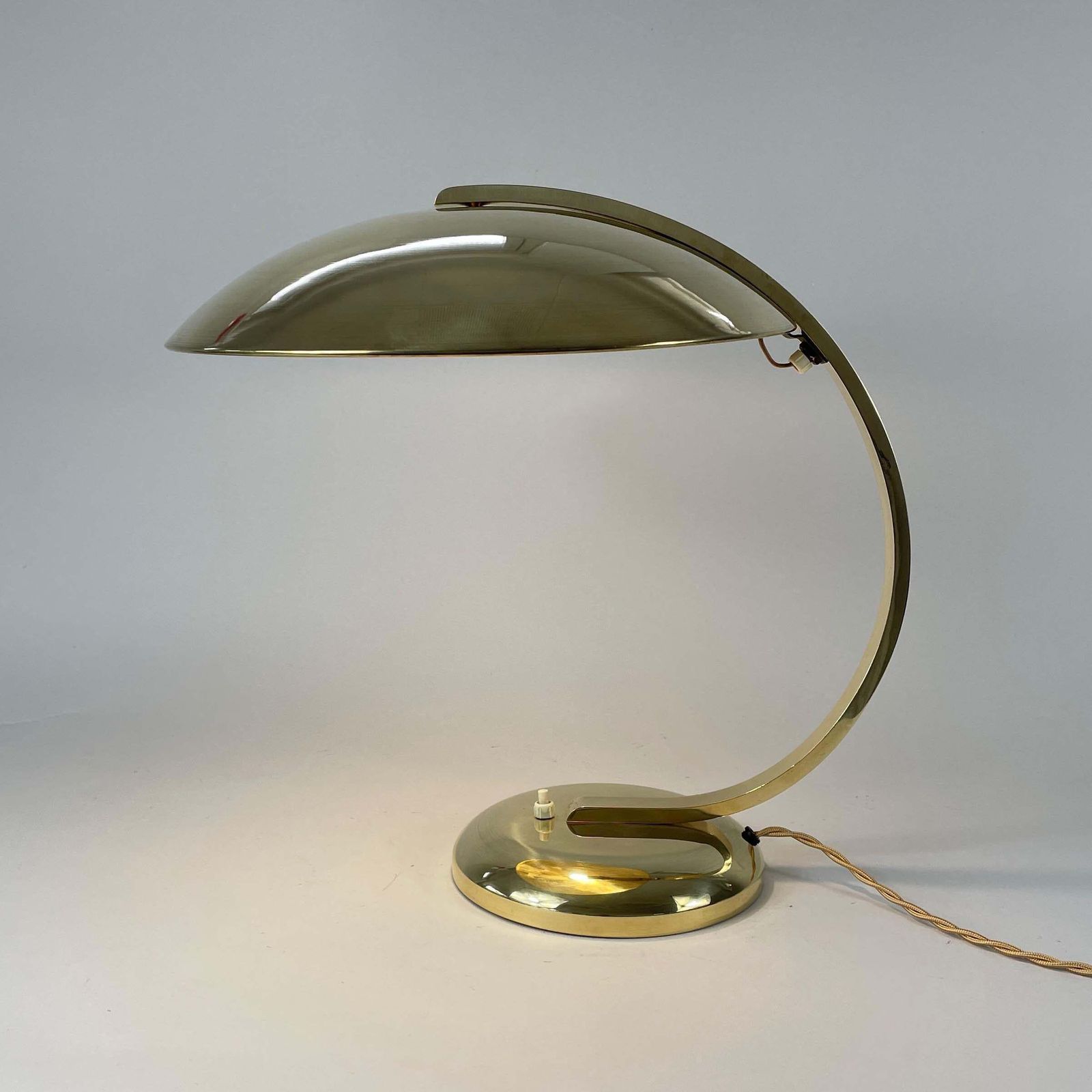 photo furniture Art Deco Bauhaus Brass Table Lamp Gleibo By Hillebrand, Germany 1930s