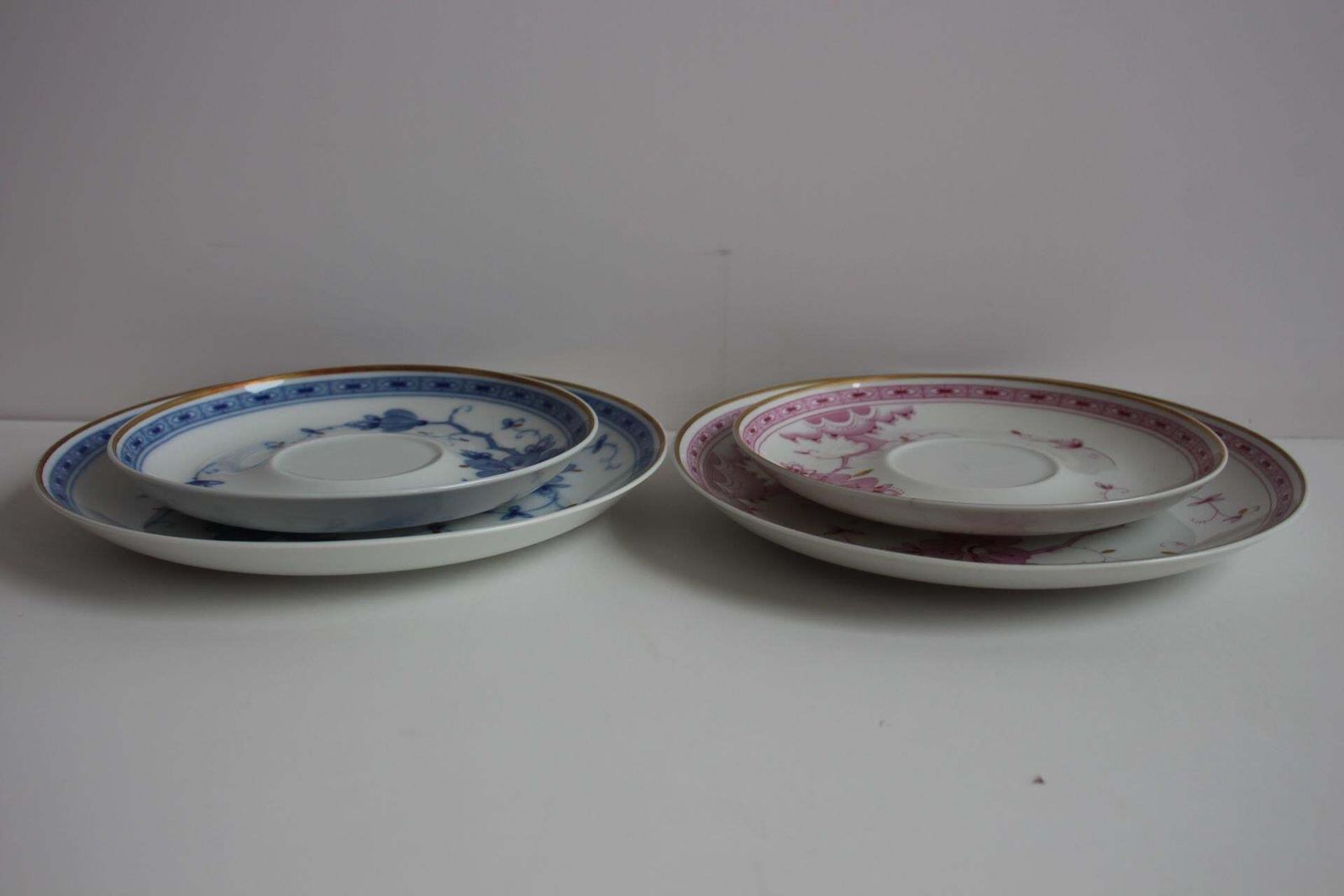 Wallendorf 1764 “Friendship” Porcelain Tea Set – Pink & Blue Service For Two photo vinterior