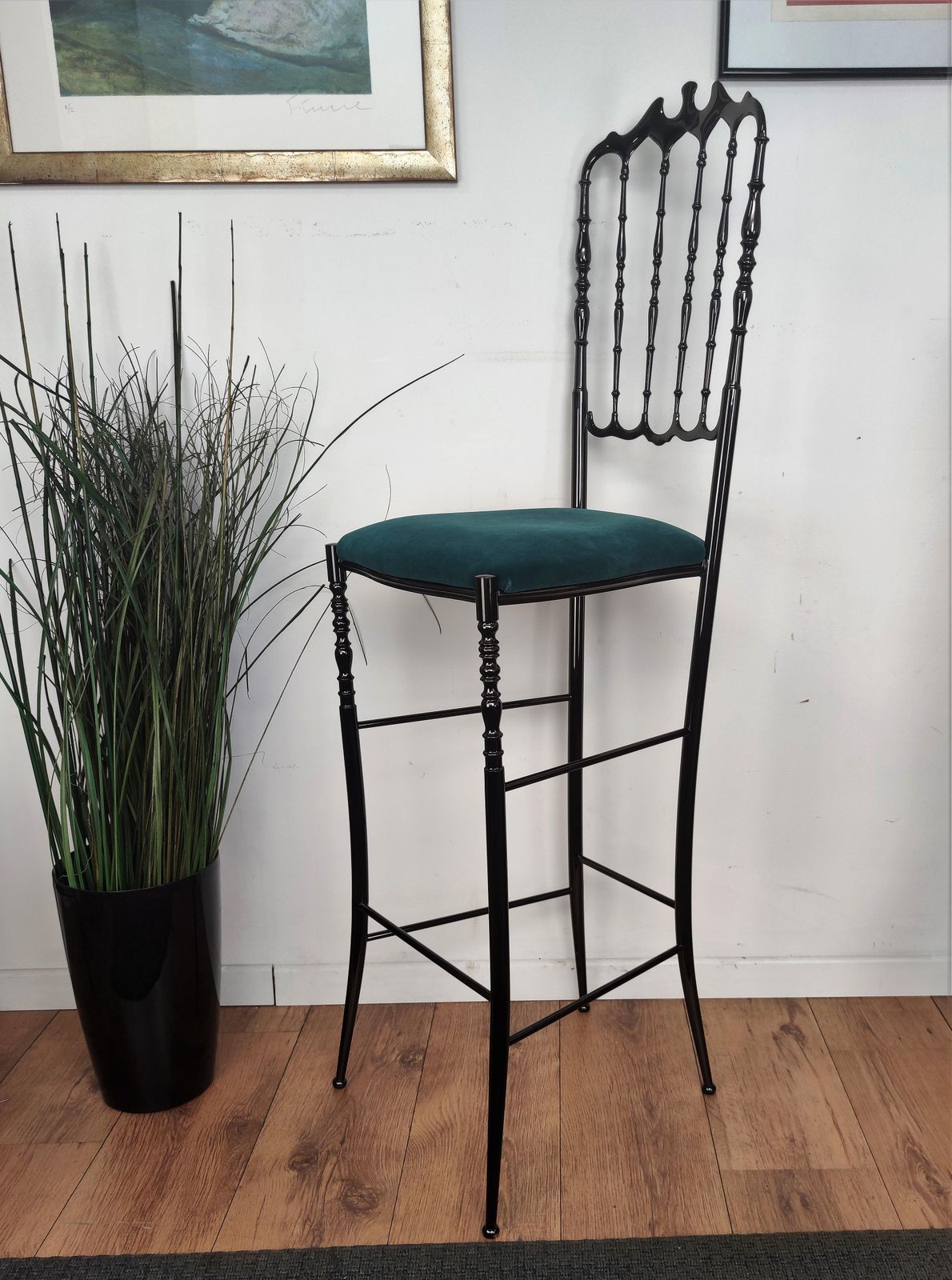 Italian Blackened Brass Chiavari Bar Stool Or Chair photo buy