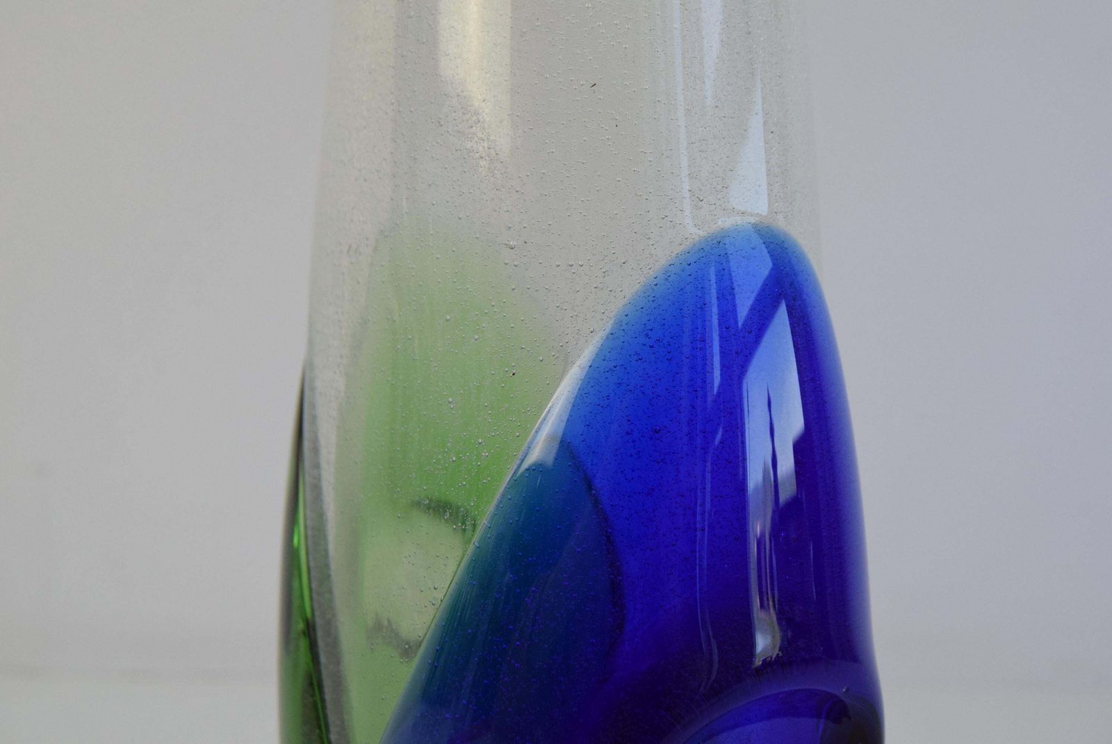 Czech Sommerso Art Glass Vase In Blue And Green photo 250.0