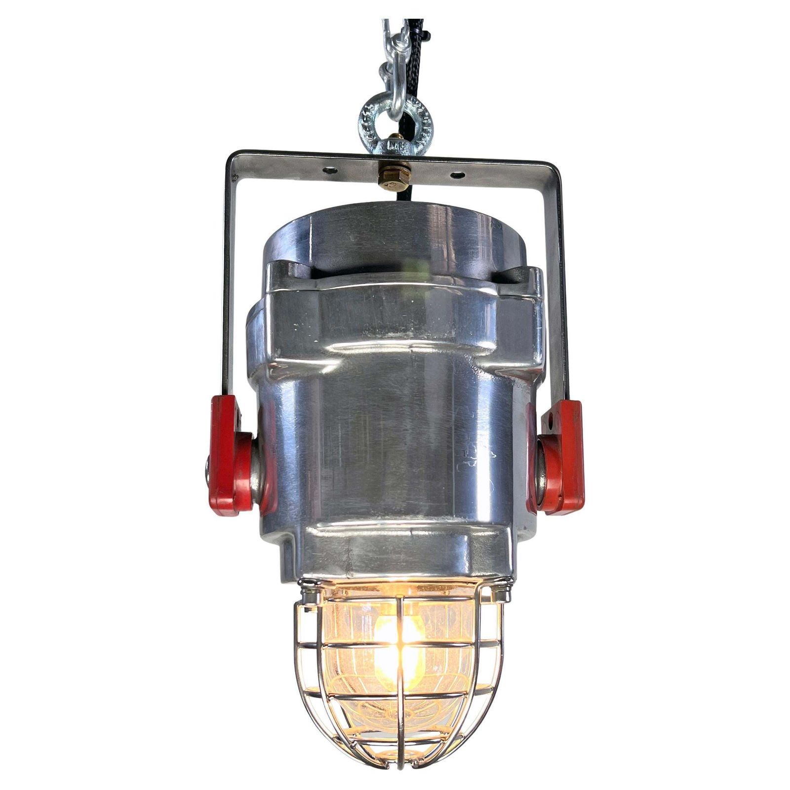 Late Century British Modified Explosion Proof Strobe Beacon Lamp With Cage