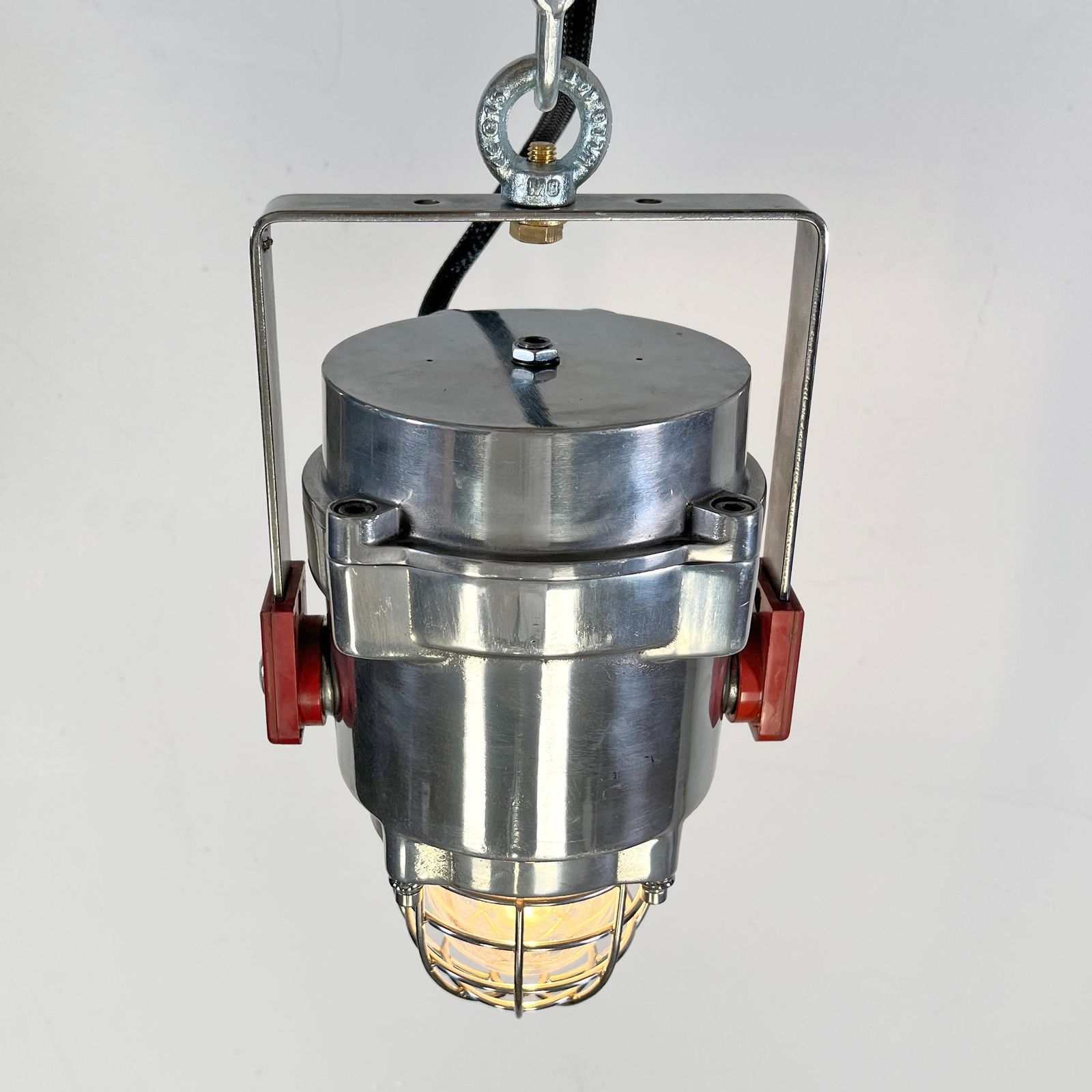 Late Century British Modified Explosion Proof Strobe Beacon Lamp With Cage photo vinterior