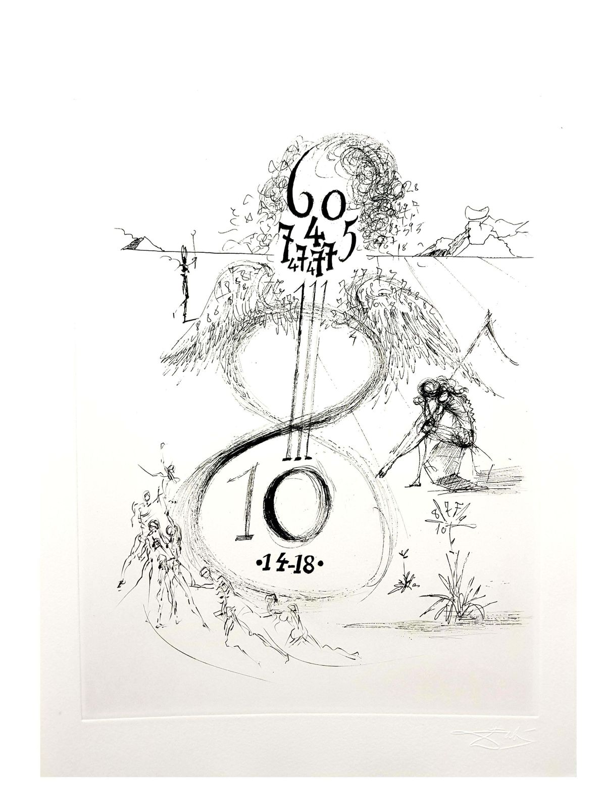 Salvador Dalí­Salvador Dali   The War1967 photo vintage