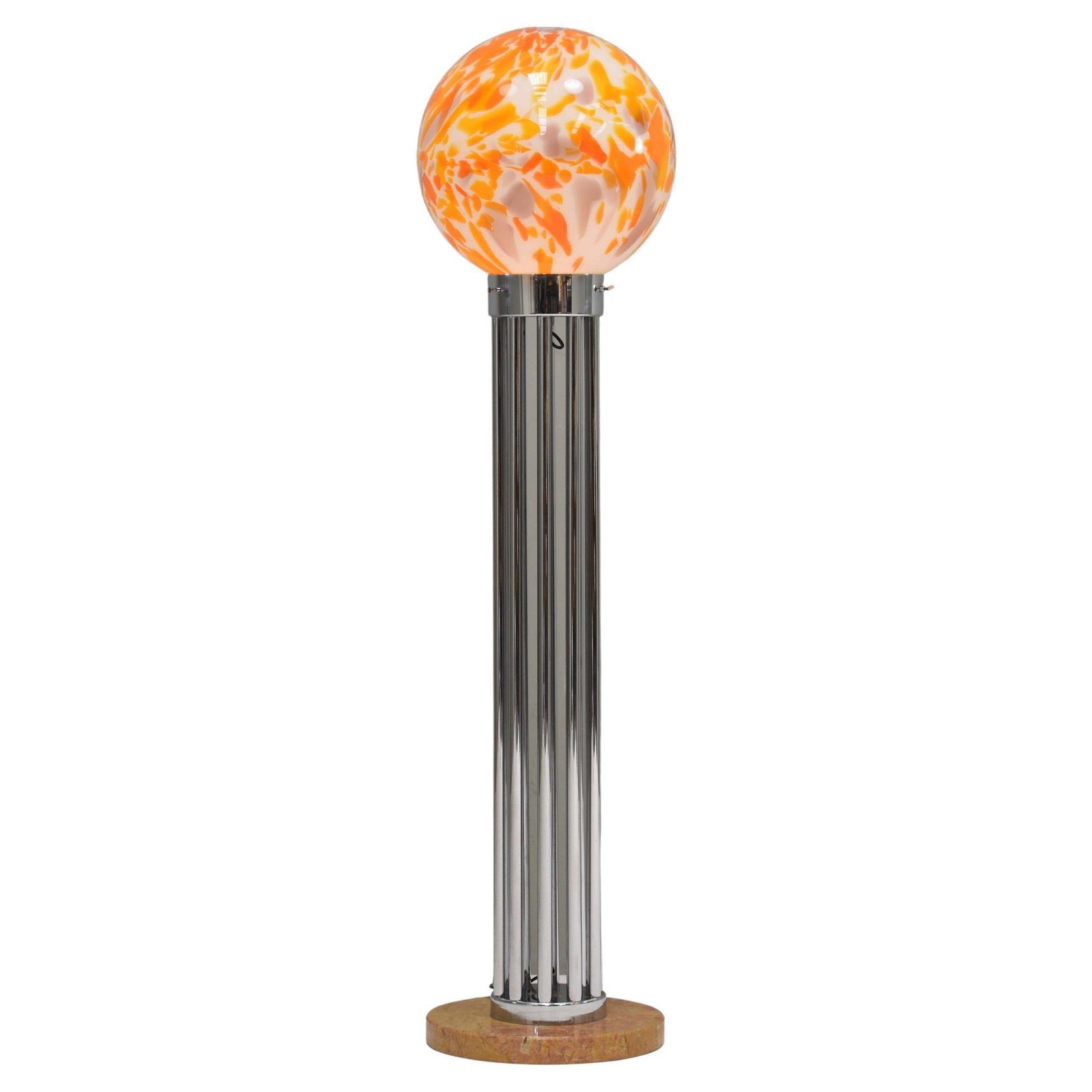 Goffredo Reggiani Globe Floor Lamp In Murano Glass And Marble  – Italy, 1970s