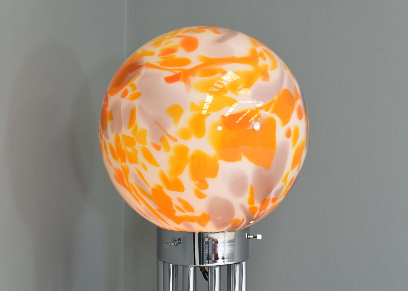 Goffredo Reggiani Globe Floor Lamp In Murano Glass And Marble  – Italy, 1970s photo vinterior