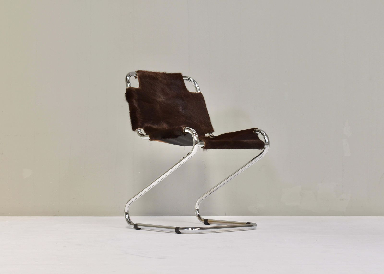 1970s Italian Chair In Cowhide And Chrome   Italy, 1970s photo furniture