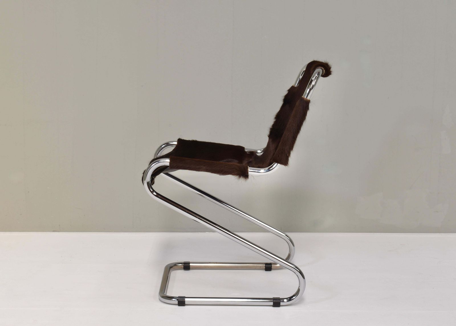 1970s Italian Chair In Cowhide And Chrome   Italy, 1970s photo 532.0