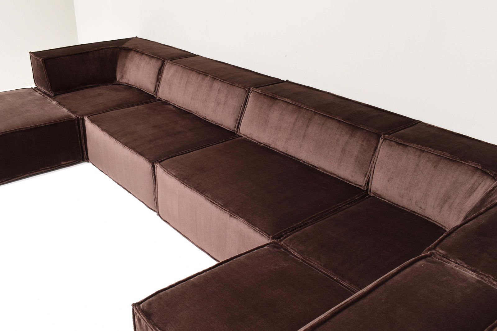 Chocolate Brown Cor Trio Sectional Sofa Germany Switzerland 1972  New Upholstery photo for sale
