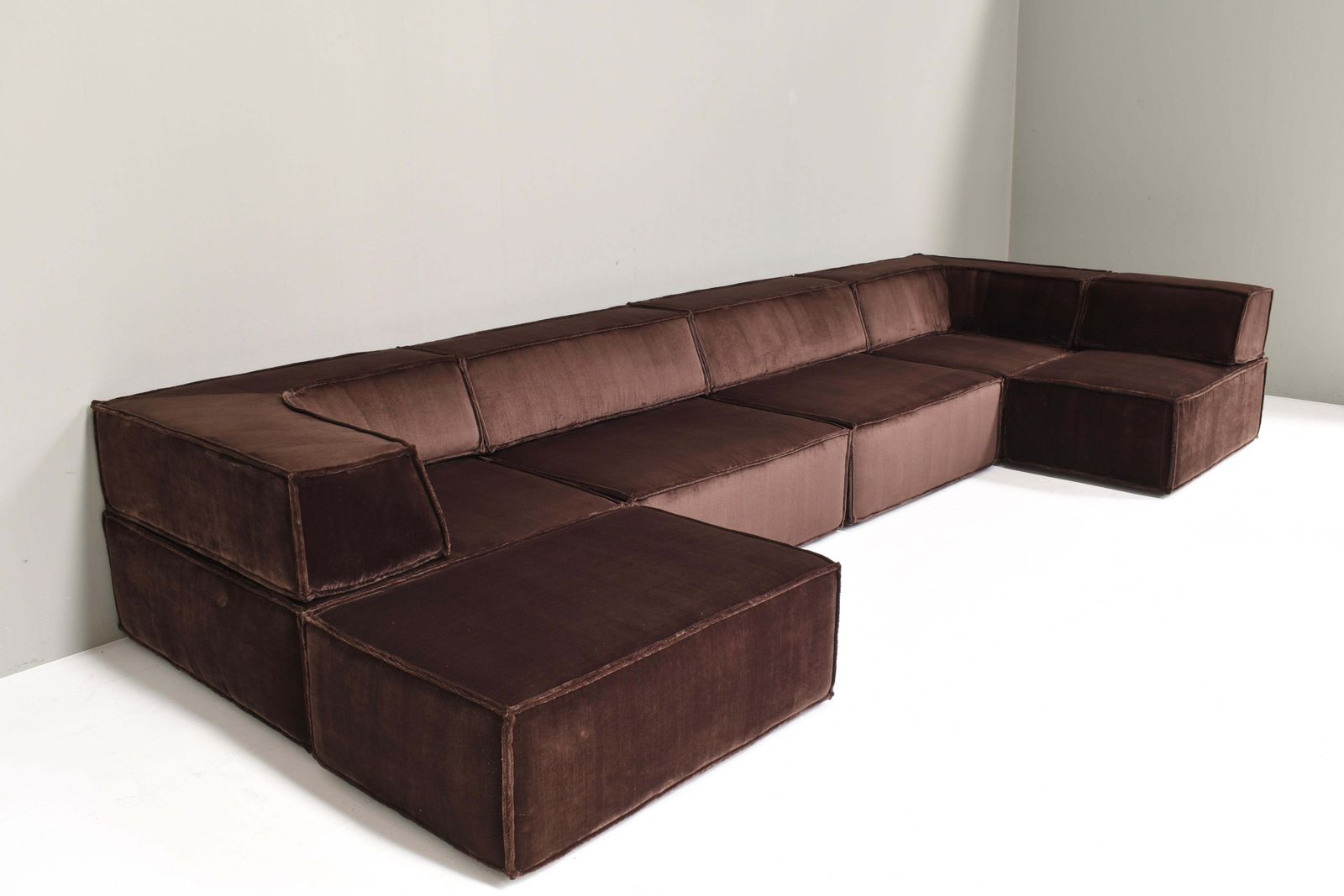 photo for sale Chocolate Brown Cor Trio Sectional Sofa Germany Switzerland 1972  New Upholstery