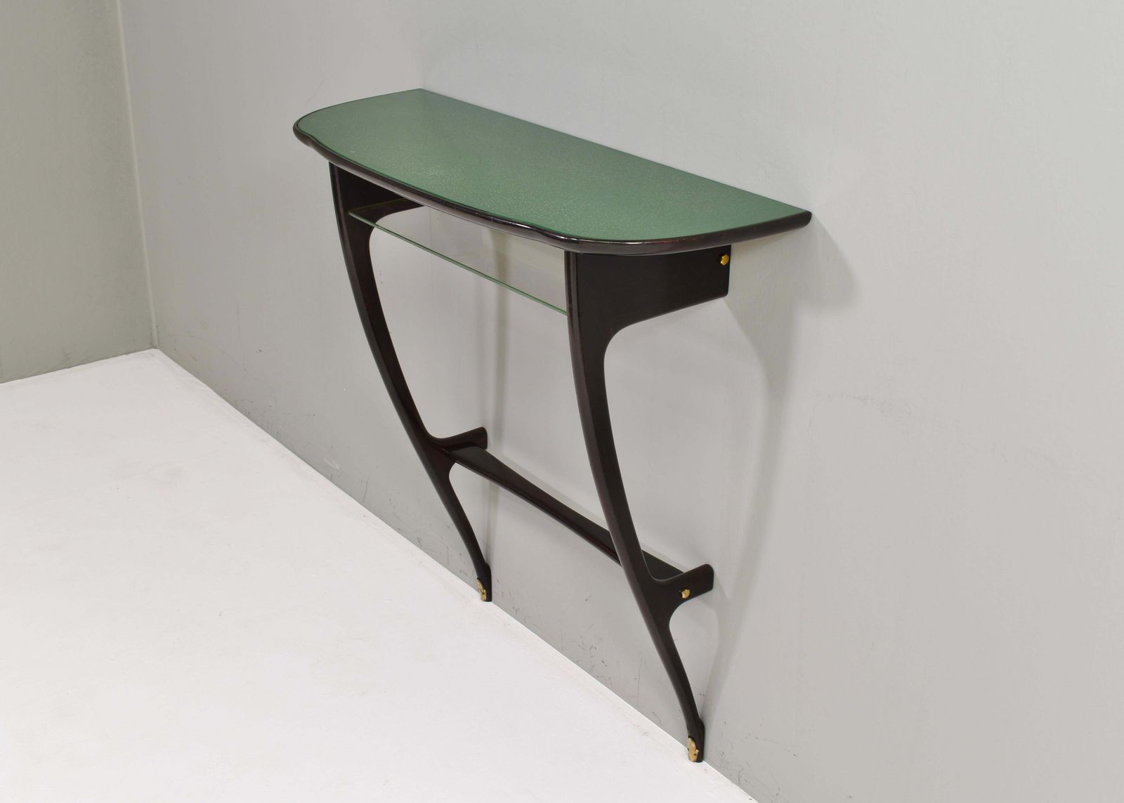 Console Table By Or In The Style Of Ico Parisi In Ebony And Glass   Italy, 1950s photo for sale