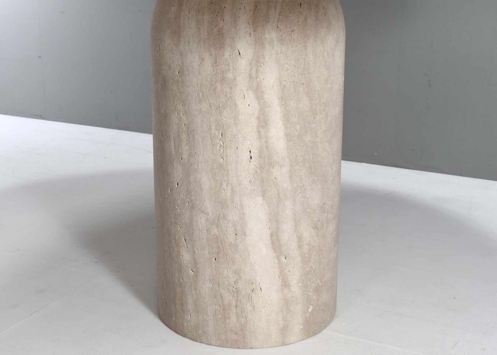 Exquisite Round Travertine Dining Table In The Manor Of Up& Up photo vinterior