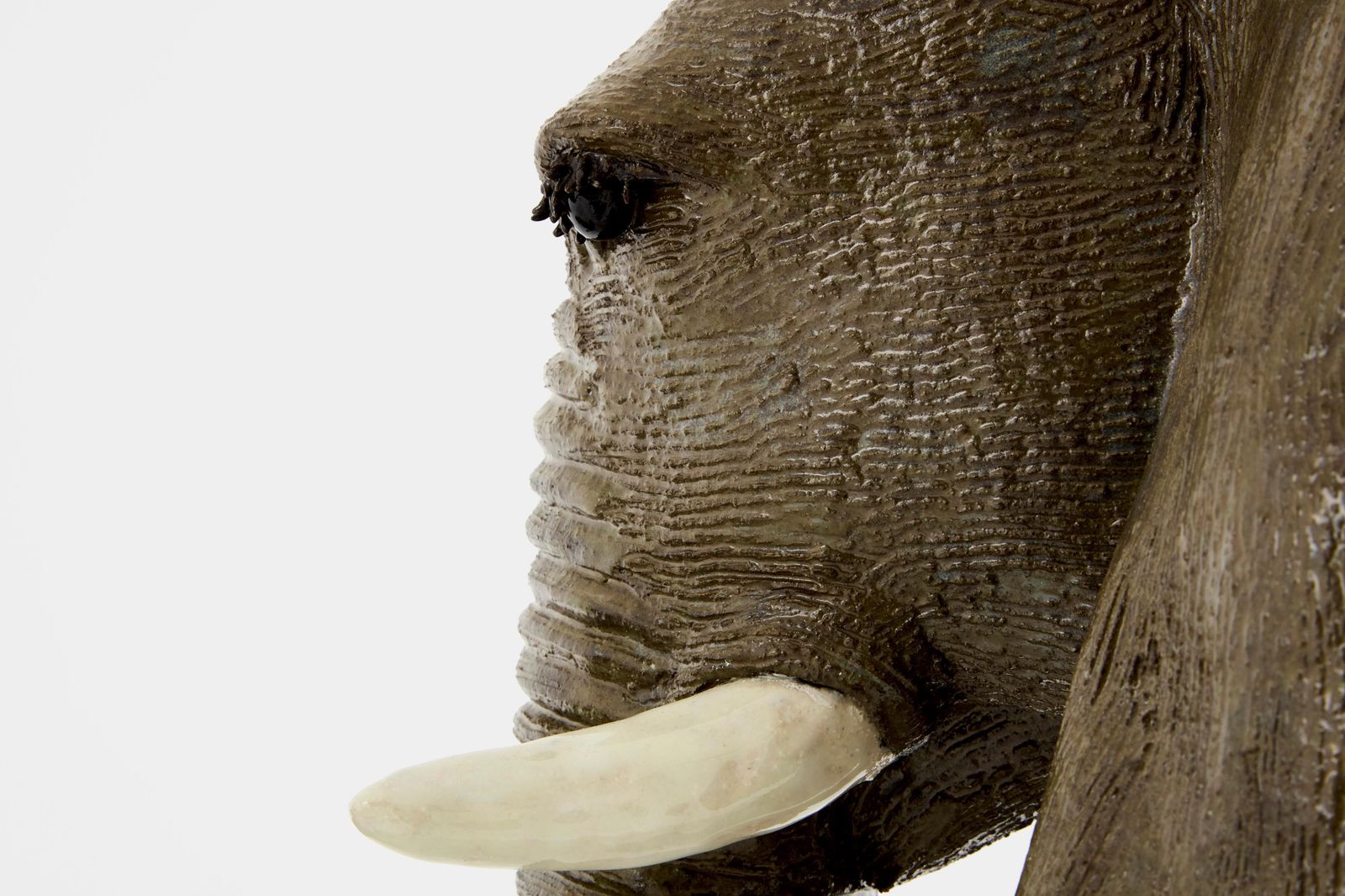 Set Of Two Valérie Courtet Elephant Sculptures Glazed Stoneware Circa 2010 photo buy
