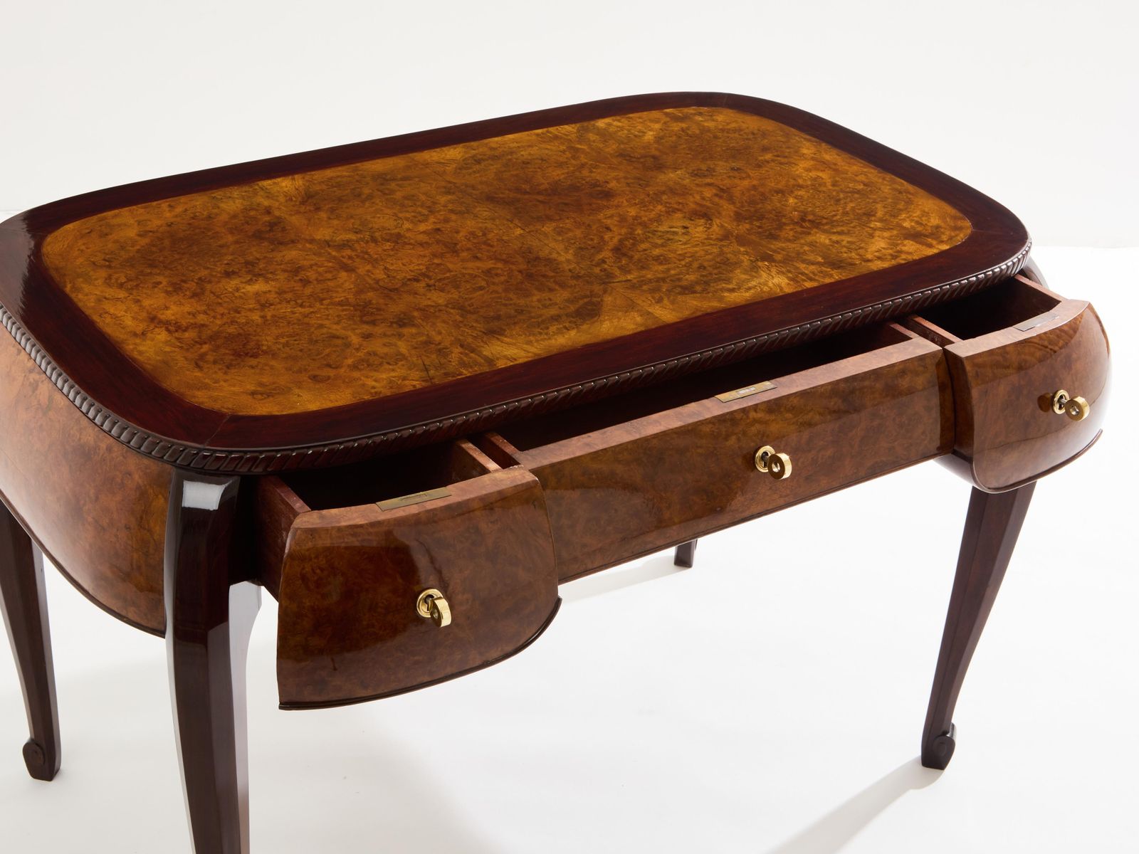 Süe & Mare Rosewood And Amboyna Burl Desk 1921 photo for sale
