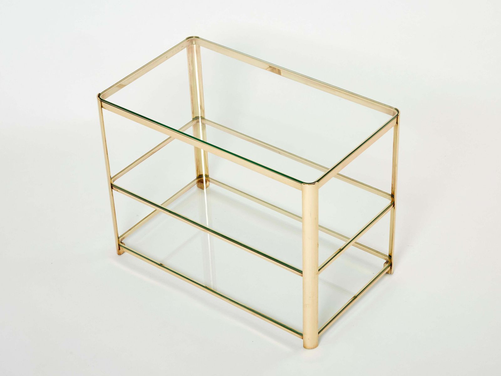 Table d'appoint à trois niveaux en bronze, par Jacques Quinet pour Broncz, années 1960 photo for sale