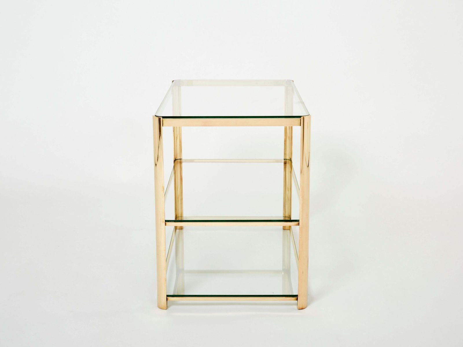 Table d'appoint à trois niveaux en bronze, par Jacques Quinet pour Broncz, années 1960 photo Mobilier