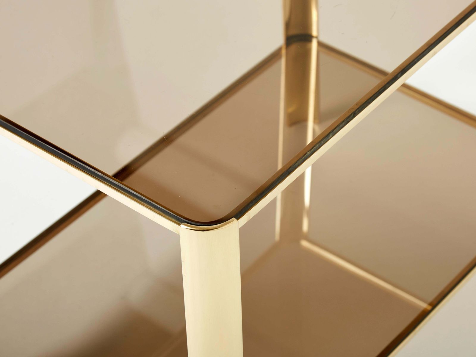 photo furniture Table d'appoint à deux plateaux en bronze par Jacques Quinet pour Broncz, années 1960