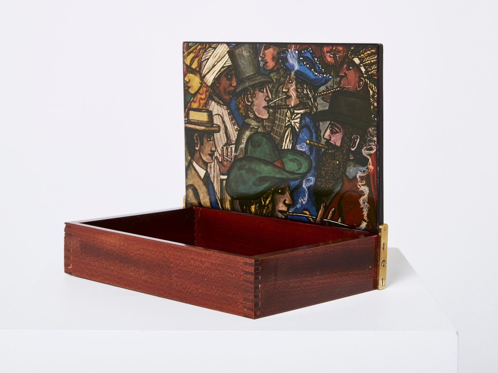 Mahogany Painted Wood Box 1950 photo furniture