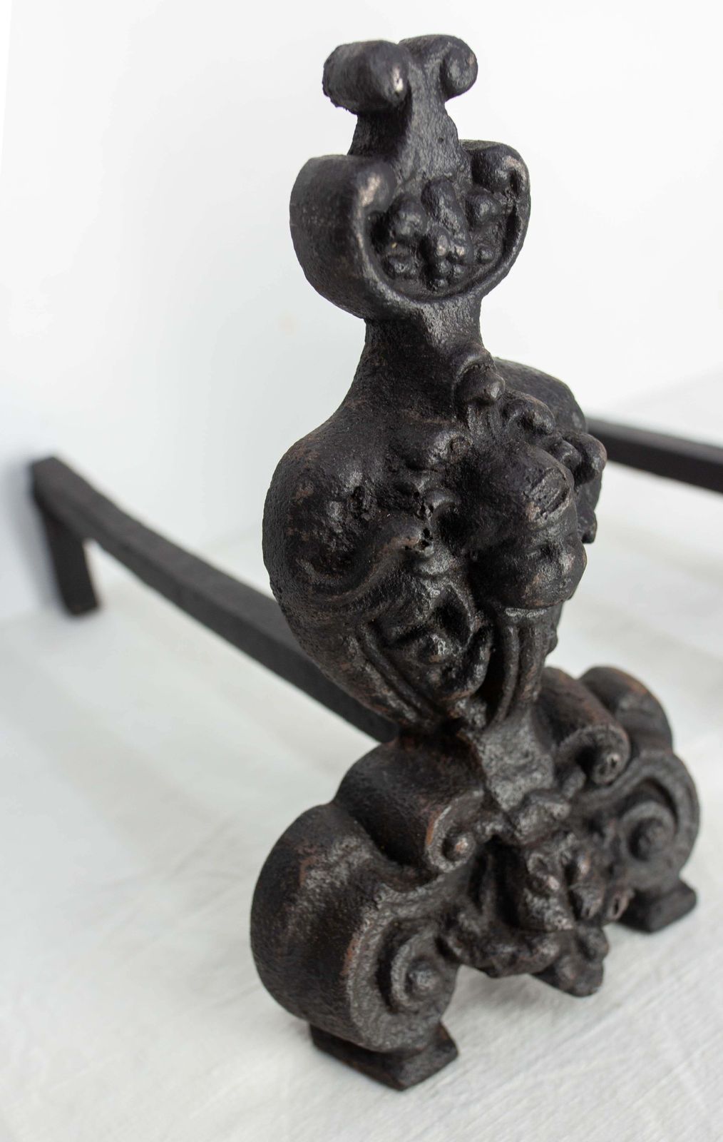 photo furniture Pair Of Louis XV Fire Dogs Wrought Iron Andirons, France, 18th Century