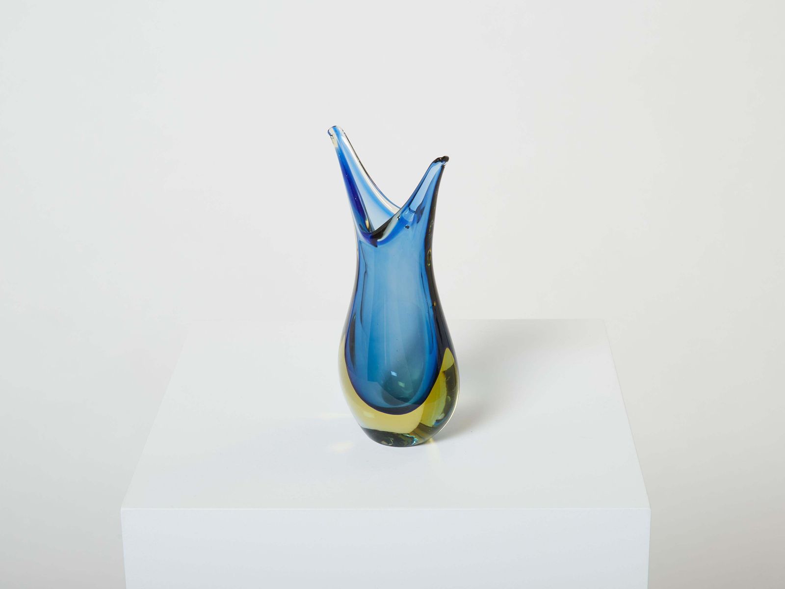 Ensemble de deux petits vases Sommerso en verre de Murano, années 1970 photo vintage