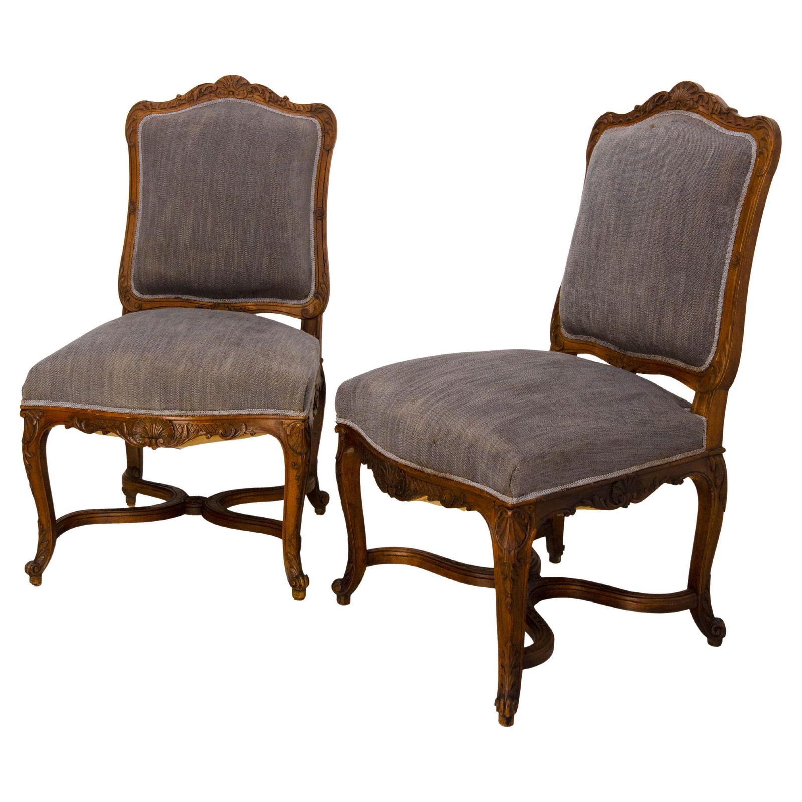 Pair Of Regency Chairs Or Fauteuils To Be Re Upholstered Midcentury