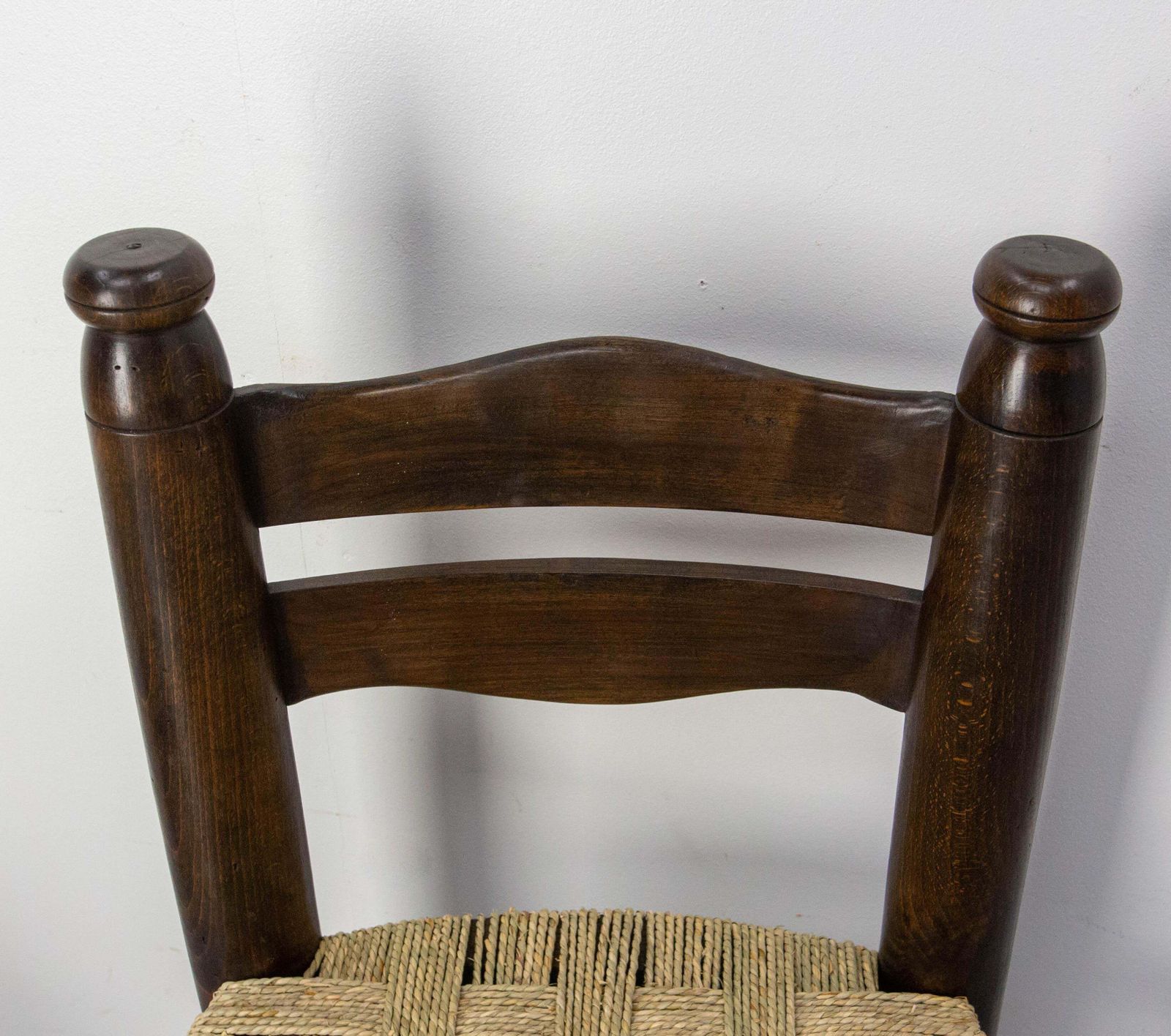 photo for sale French Pair Of Ash Wood & Straw Chairs By Dudouyt, Circa 1940