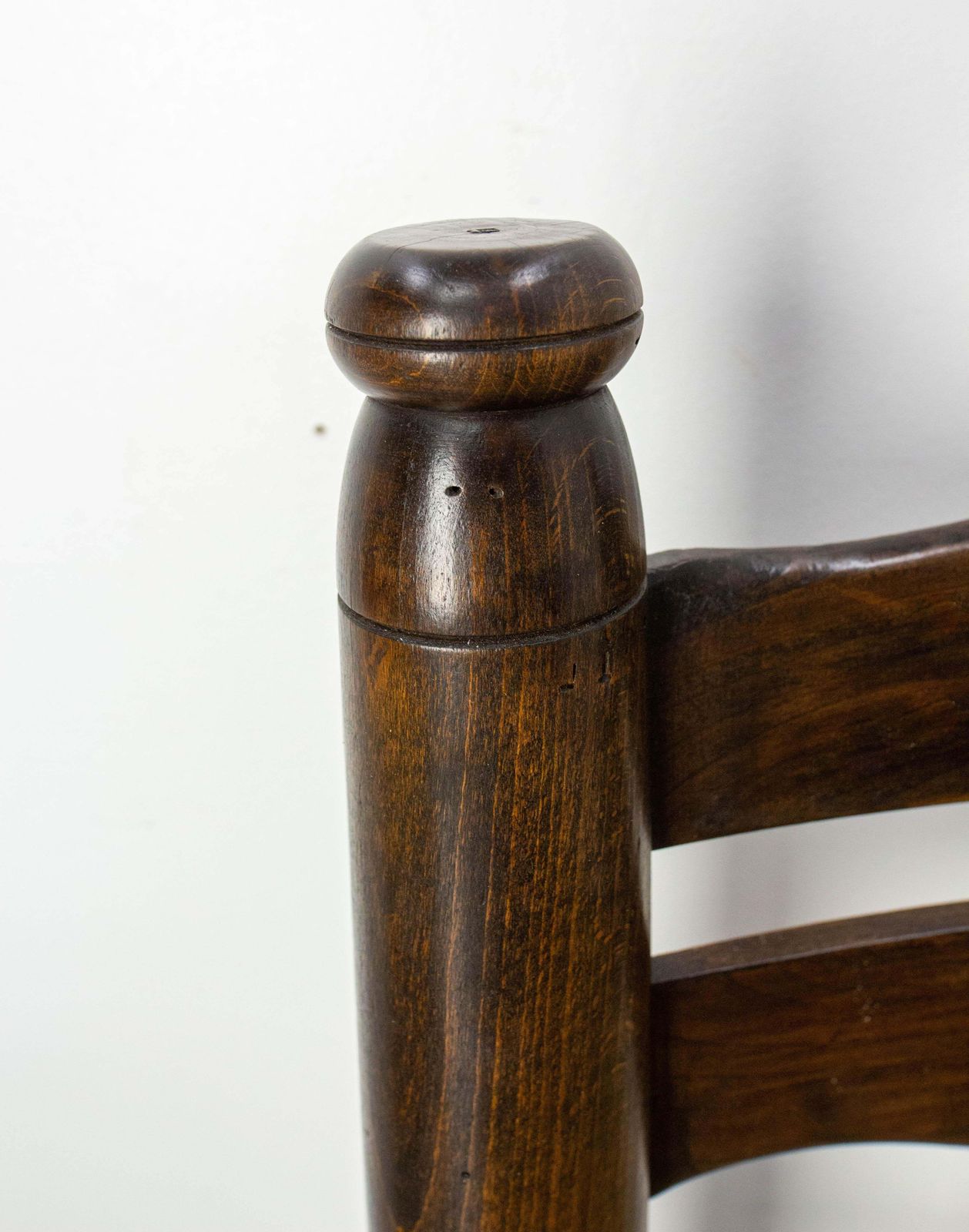 Furniture French Pair Of Ash Wood & Straw Chairs By Dudouyt, Circa 1940 photo
