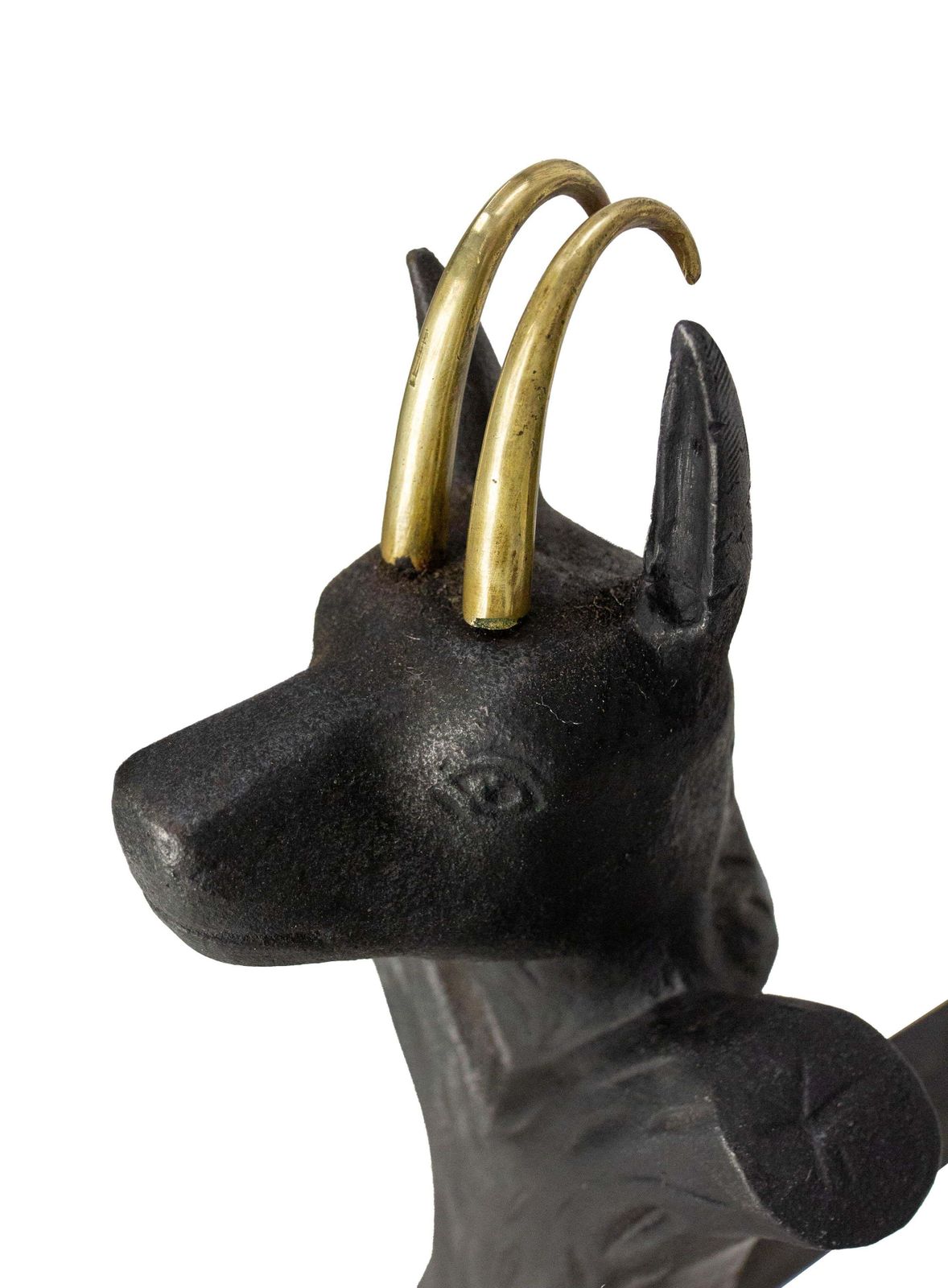 photo furniture Pair Fireplace Andirons Wrought Iron Firedogs Ibex Inspiration, France, C 1950