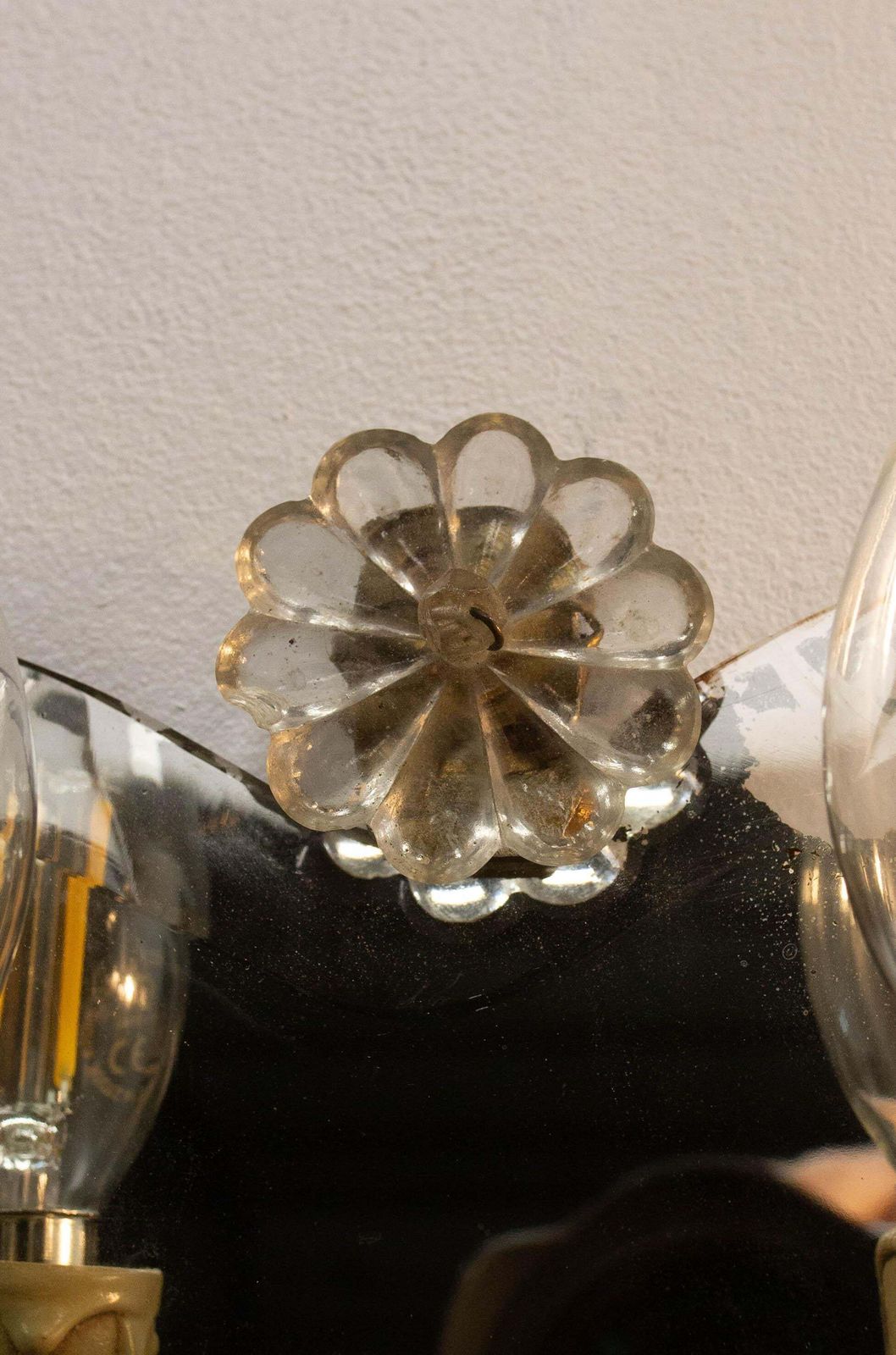 Pair Of Bronze & Mirror Double Sconces From Louis XV Style Circa 1960 photo buy