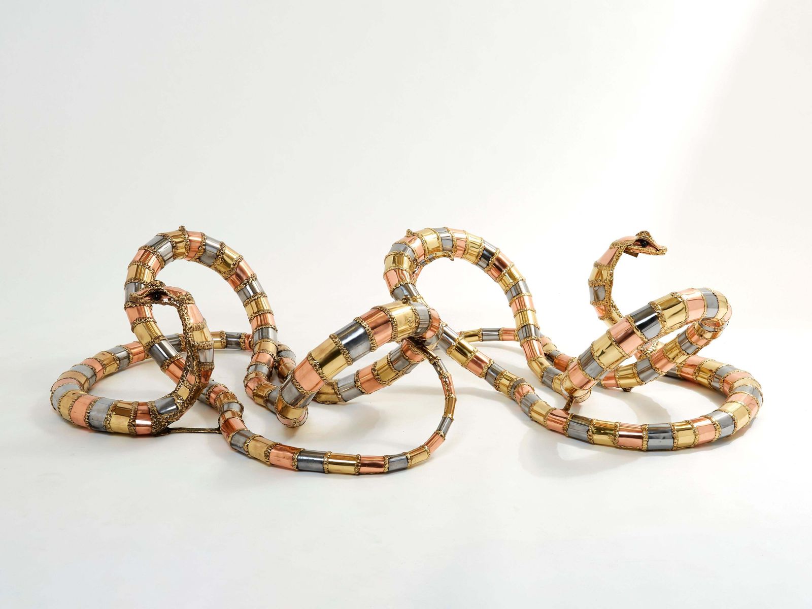 photo for sale Signed Isabelle Faure Cobra Sculpture Xl Coffee Table, 1970s