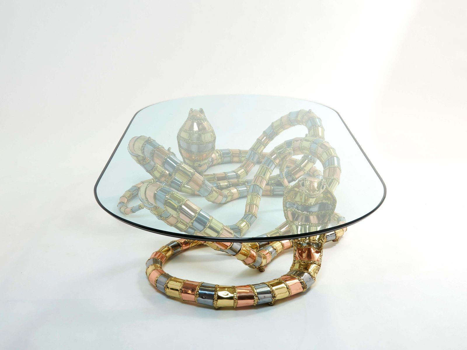 photo buy Signed Isabelle Faure Cobra Sculpture Xl Coffee Table, 1970s
