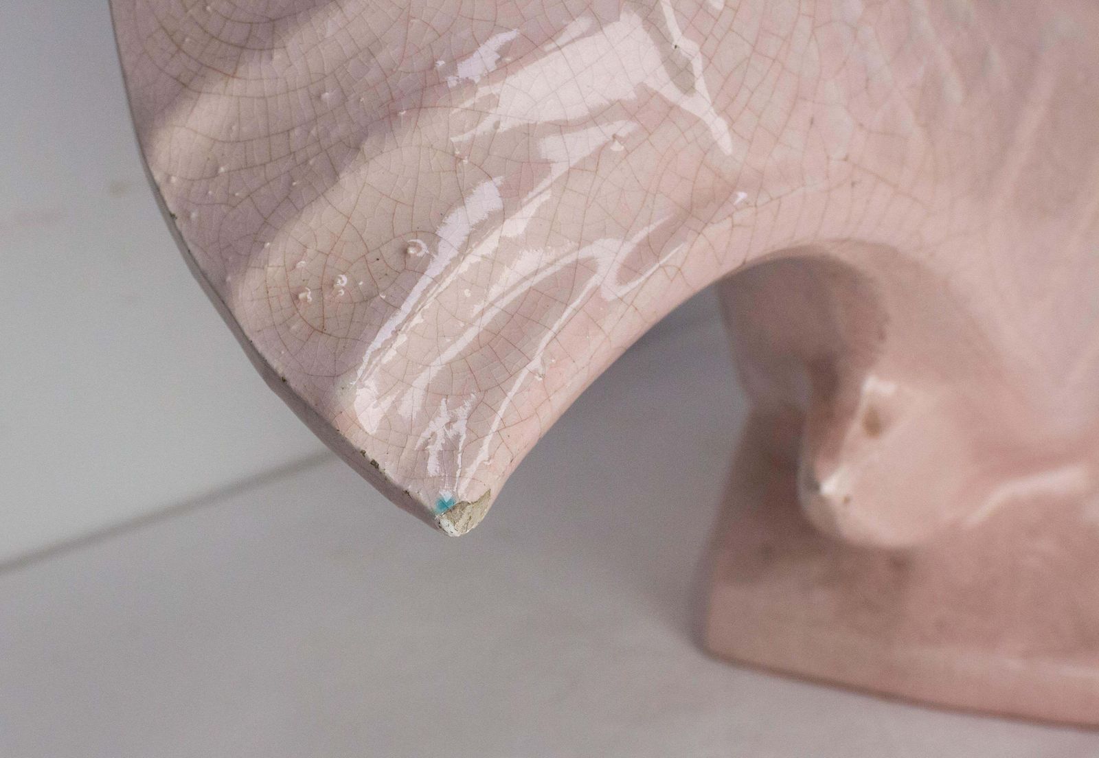 photo furniture French Lejan Art Deco Crackle Glaze Pink Ceramic Koi Carpe Orchies Circa 1920