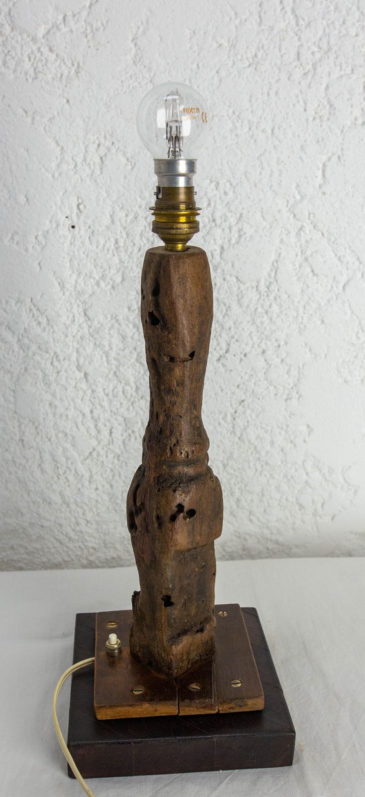 French Antique Table Lamp Made With A Boat Wood Rudder, Late 19th Century photo furniture