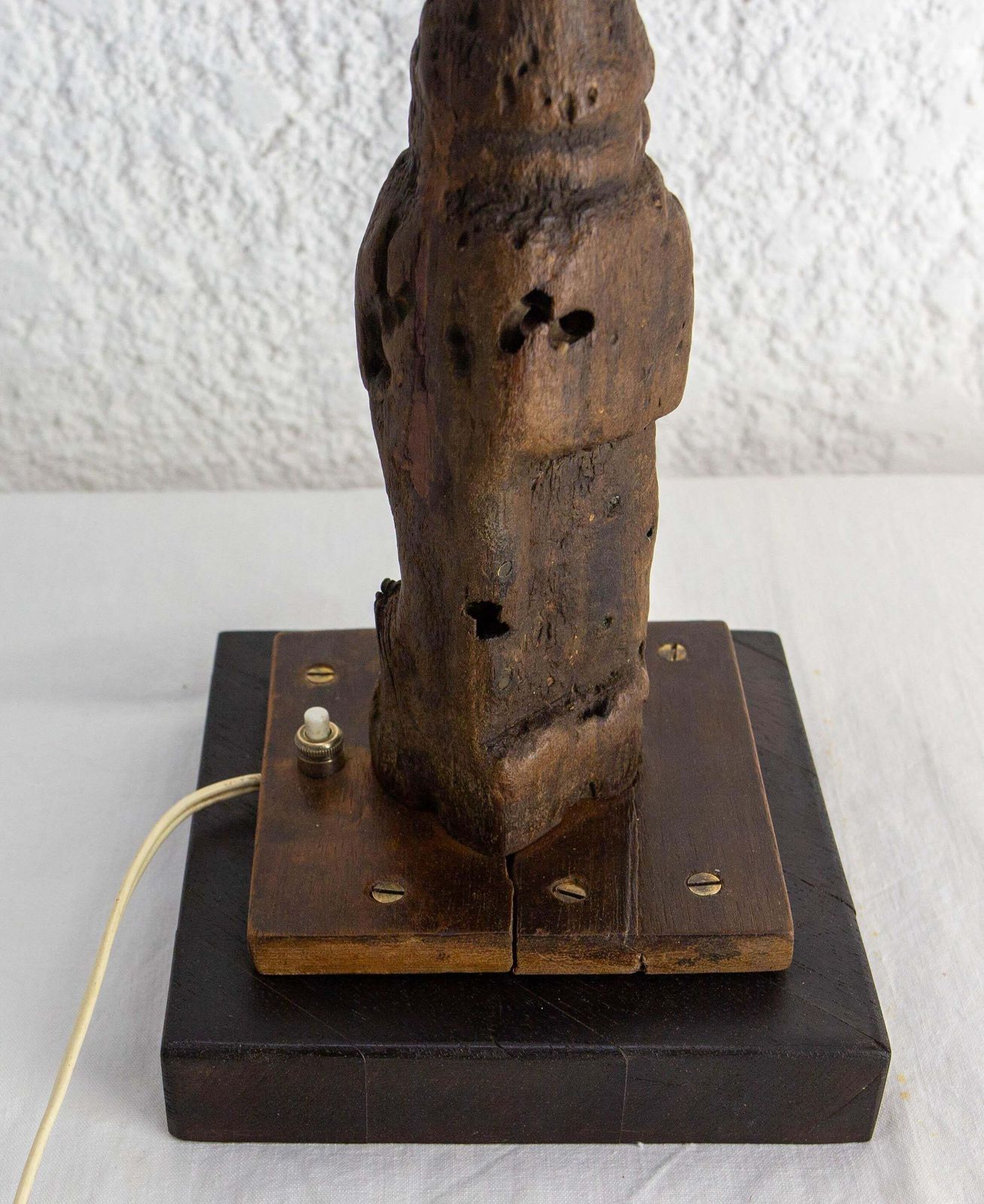 photo for sale French Antique Table Lamp Made With A Boat Wood Rudder, Late 19th Century
