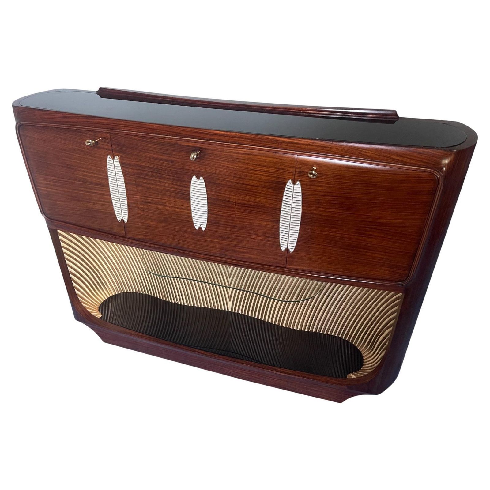 Italian Mid Century Teak Sideboard Or Bar Cabinet Designed Vittorio Dassi, 1950s photo furniture
