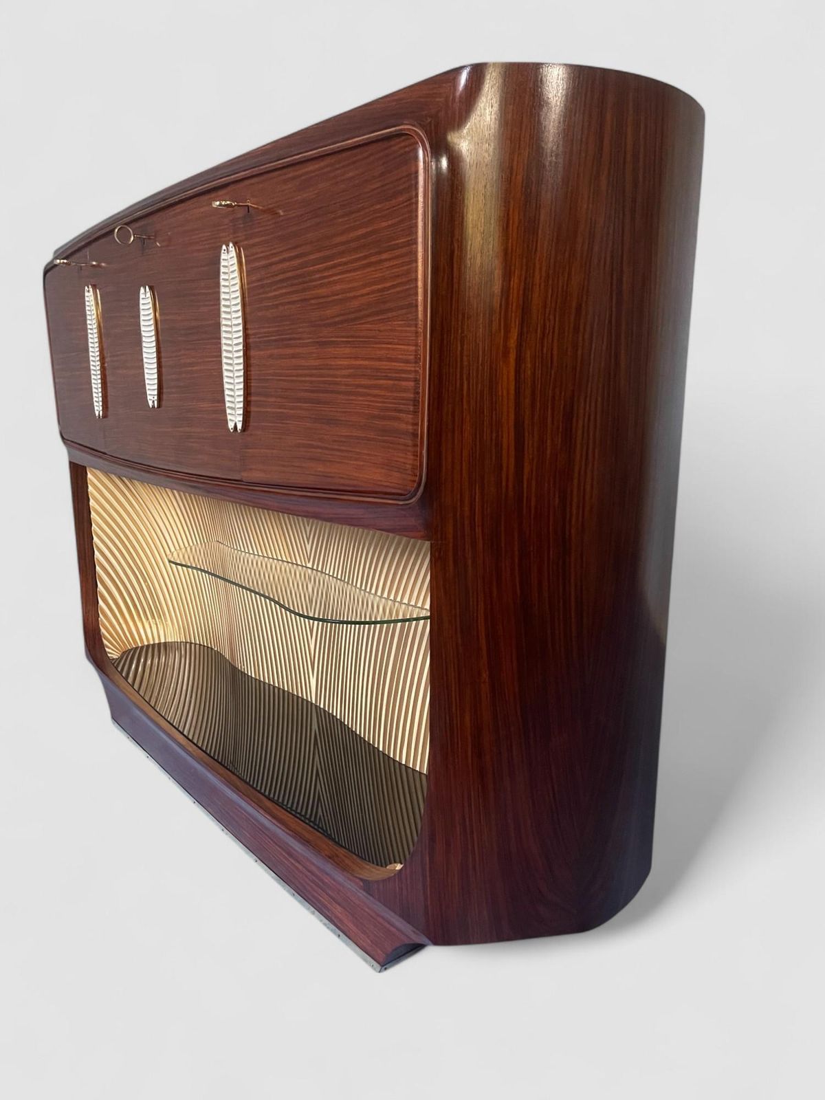 Italian Mid Century Teak Sideboard Or Bar Cabinet Designed Vittorio Dassi, 1950s photo Furniture