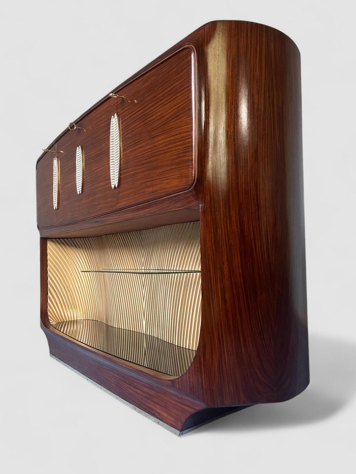 Italian Mid Century Teak Sideboard Or Bar Cabinet Designed Vittorio Dassi, 1950s photo vintage