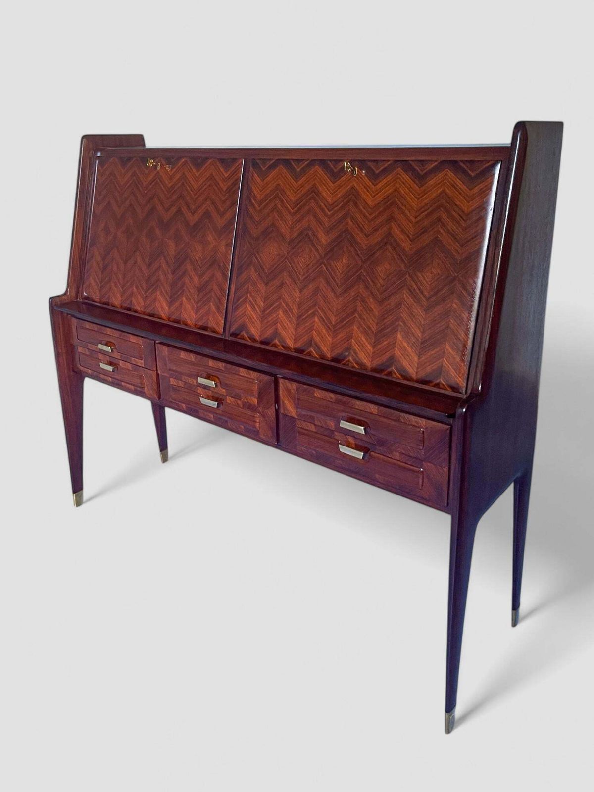 Italian Midcentury Sideboard Or Cabinet Bar Designed By Vittorio Dassi, 1950s photo vintage