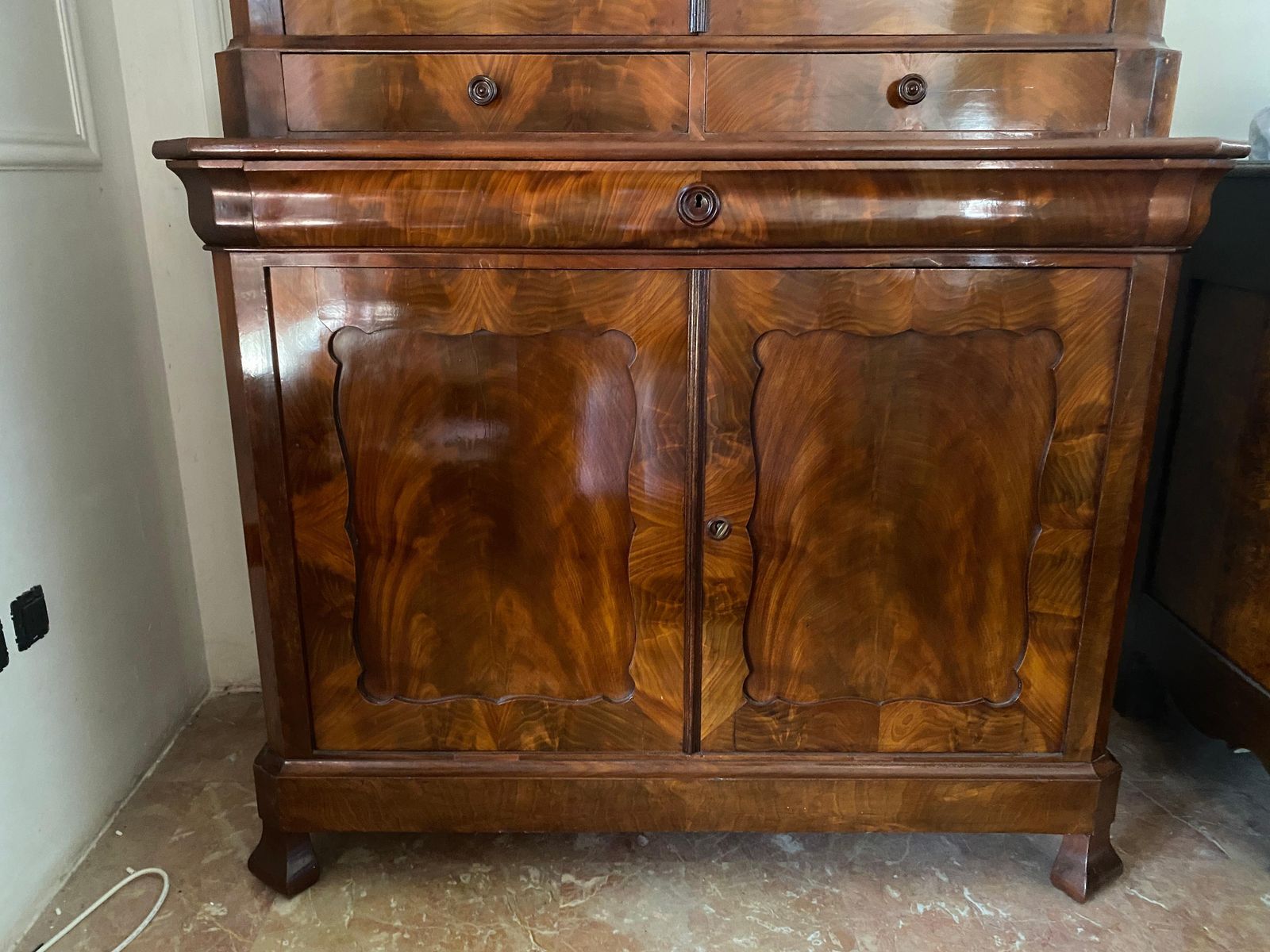 Antica Credenza Vetrina Biblioteca Francese Epoca Luigi Filippo 1860 photo 2920.0